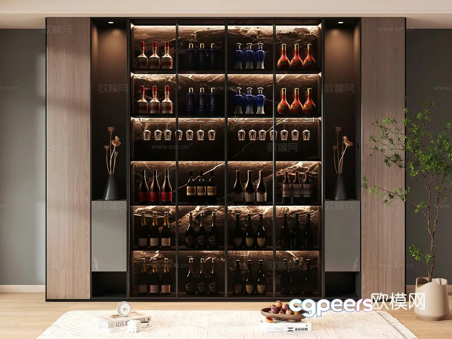 Wine cabinet design Wine cabinet red wine cabinet bar wine cabinet partition wine cabinet 3D model