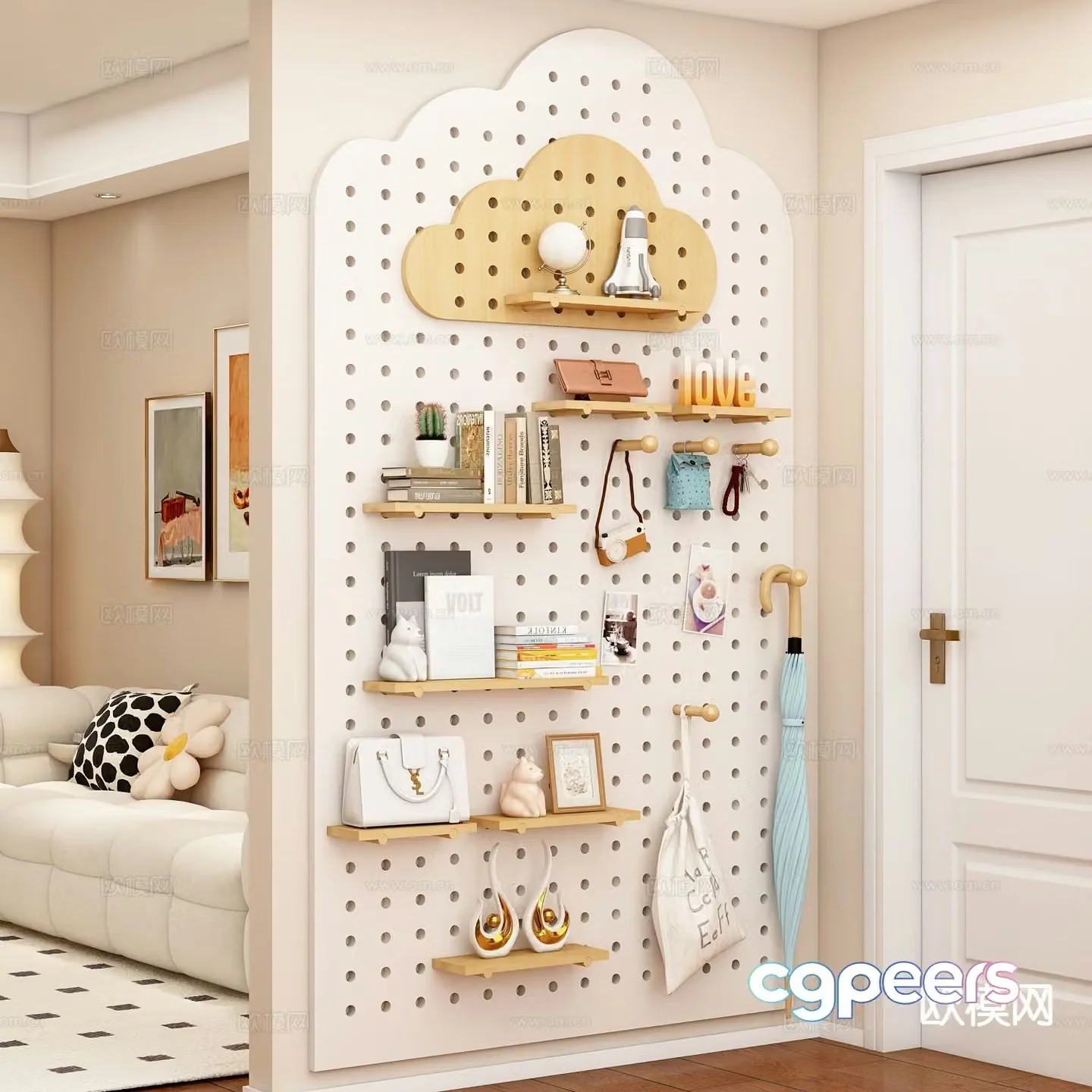 Wall decorative panels perforated panels jewelry ornaments 3D model