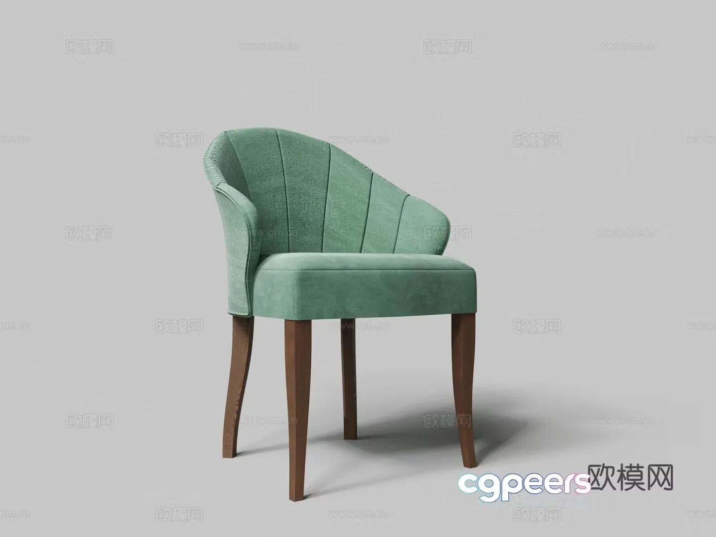 Modern velvet dining chair chair 3d model