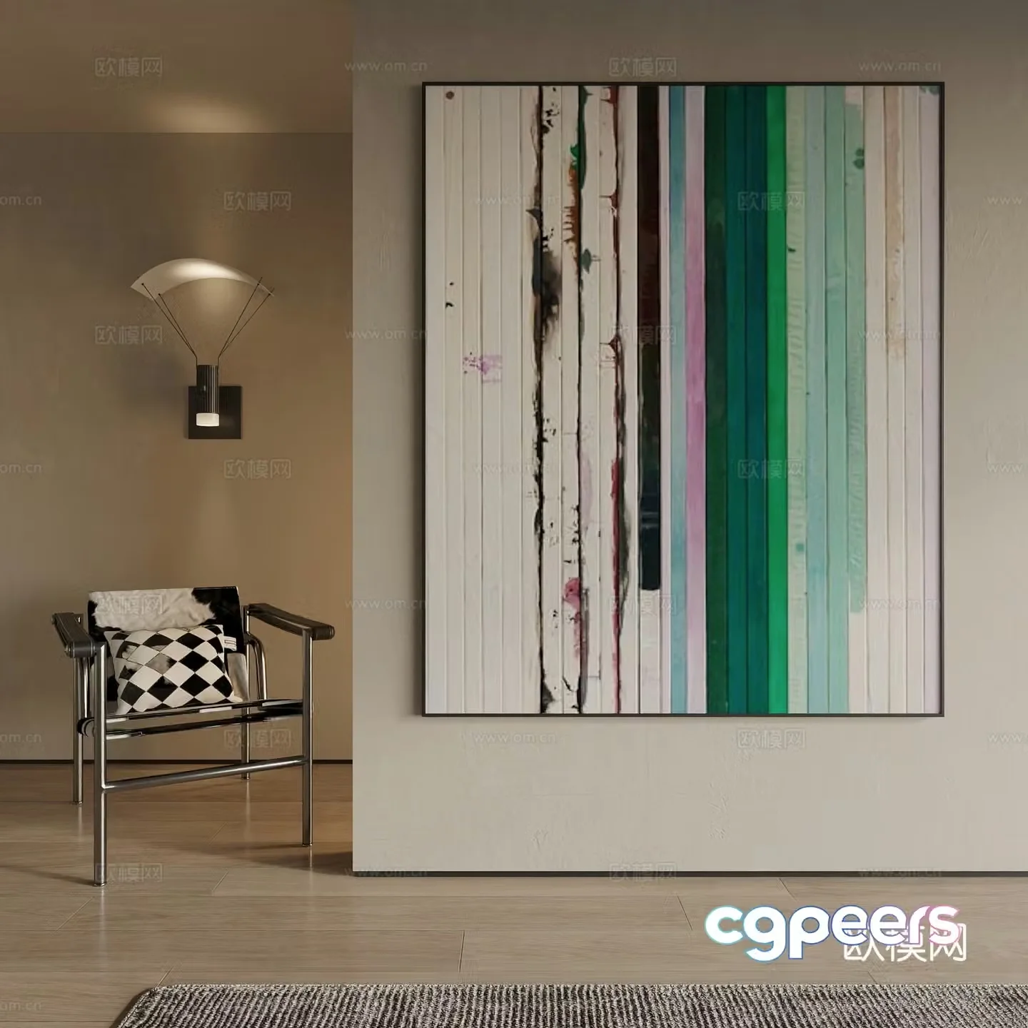 Modern decorative painting 3d model