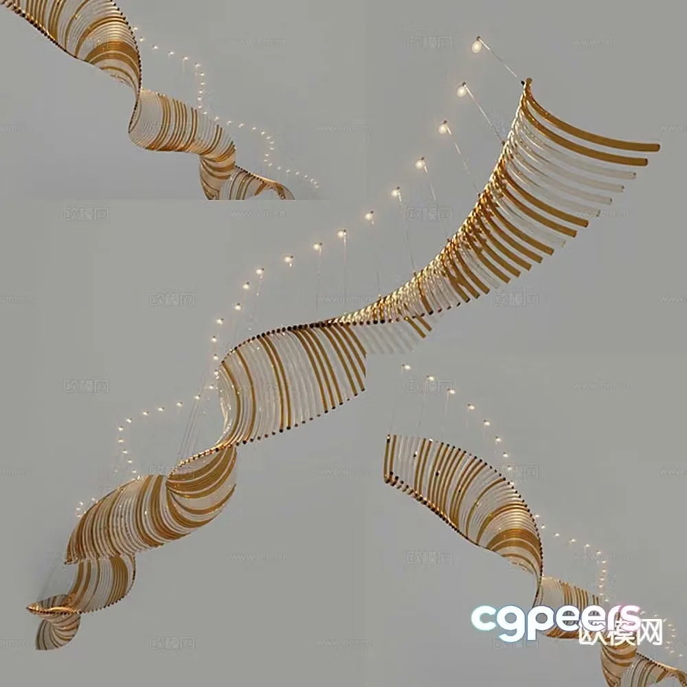 Simple European art chandelier crystal chandelier 3d model