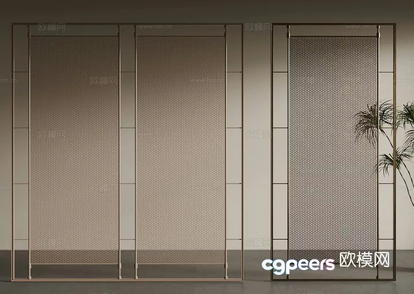 Modern metal partition 3d model
