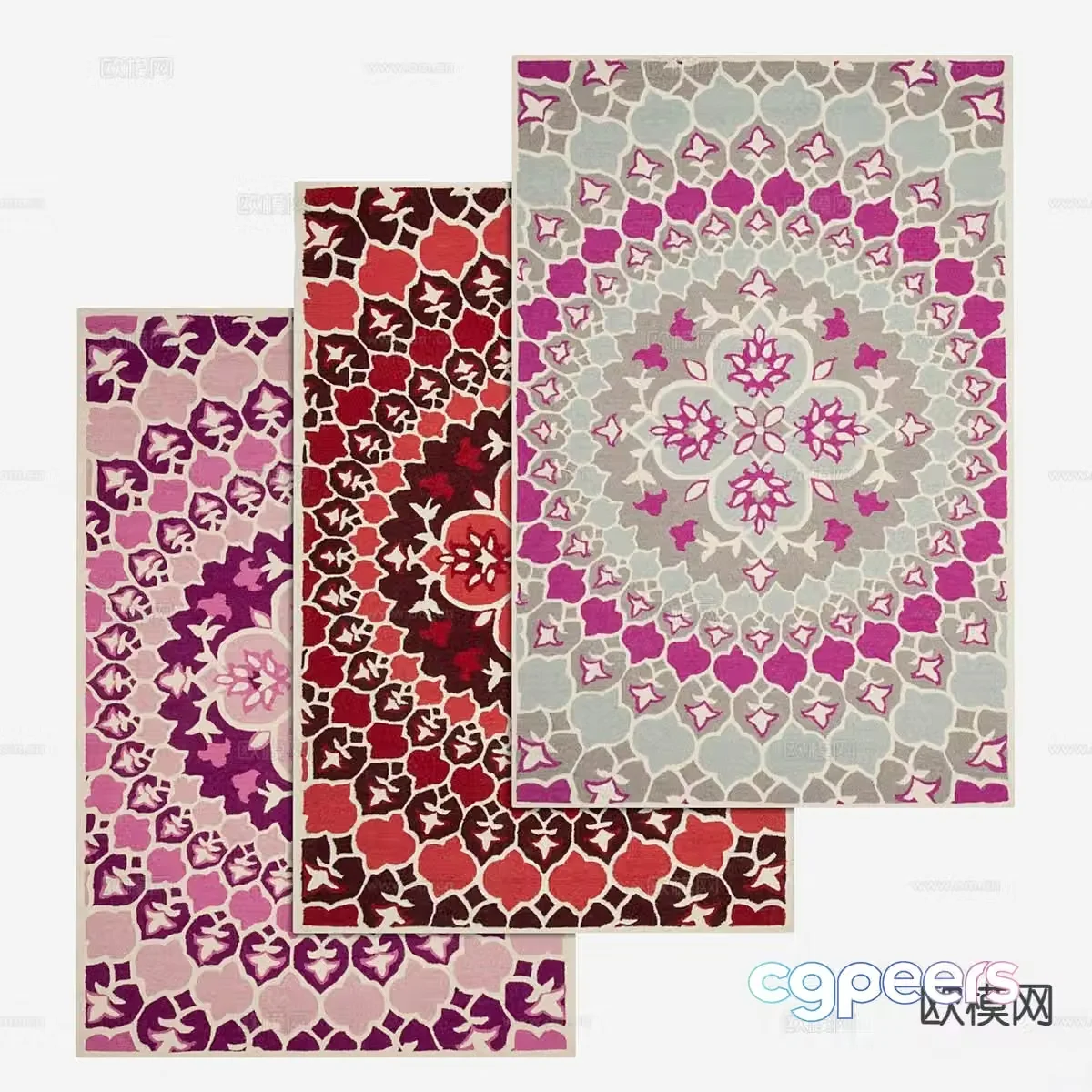 Printed carpet square carpet 3d model