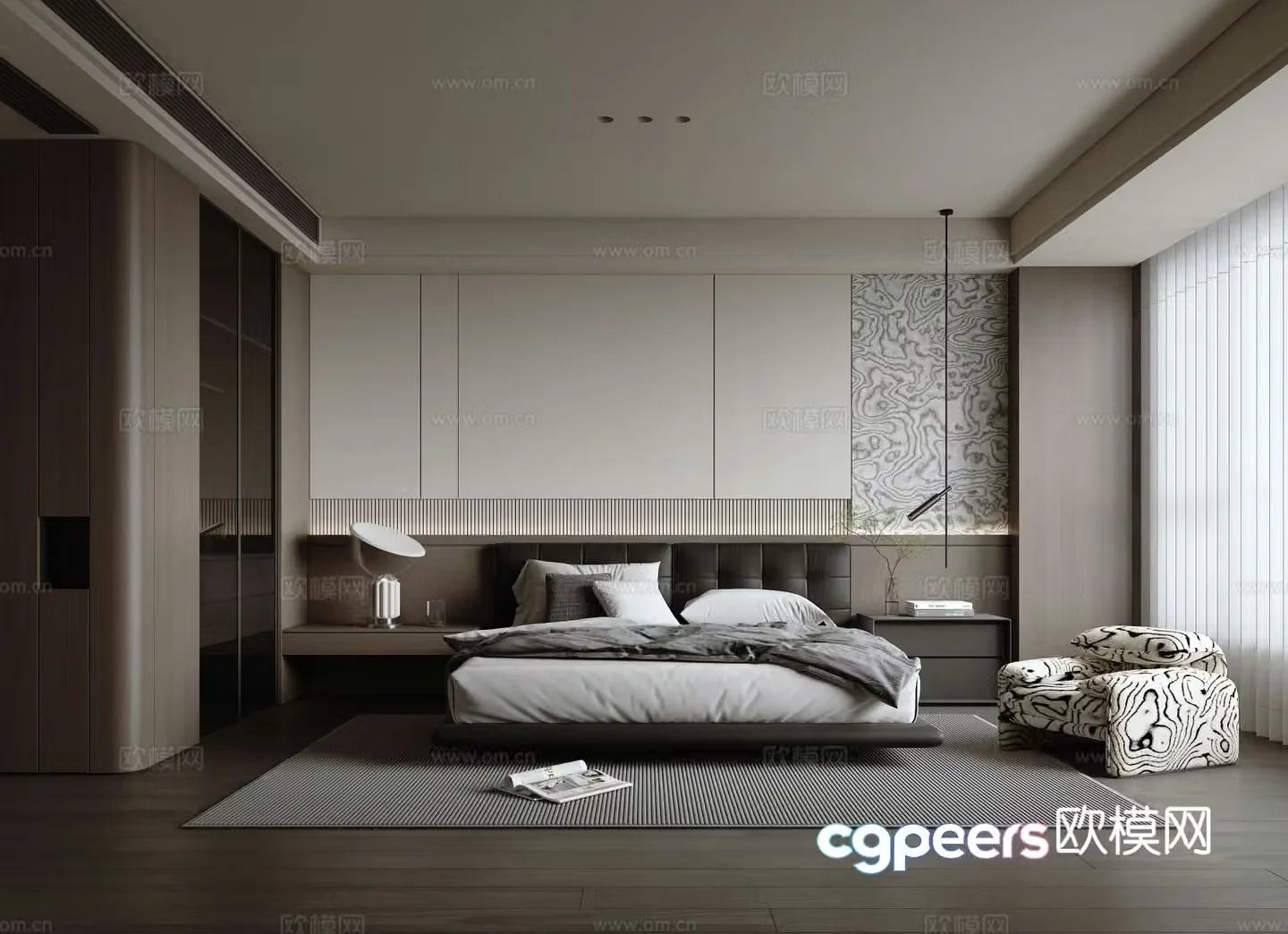 Modern Italian bedroom 3d model