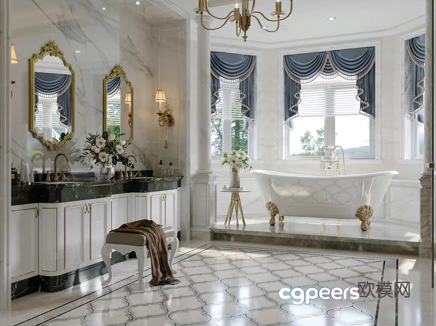 European bathroom 3D model