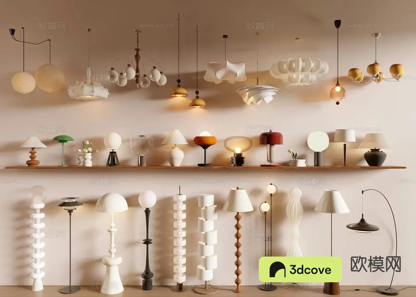 Cream style chandelier table lamp floor lamp