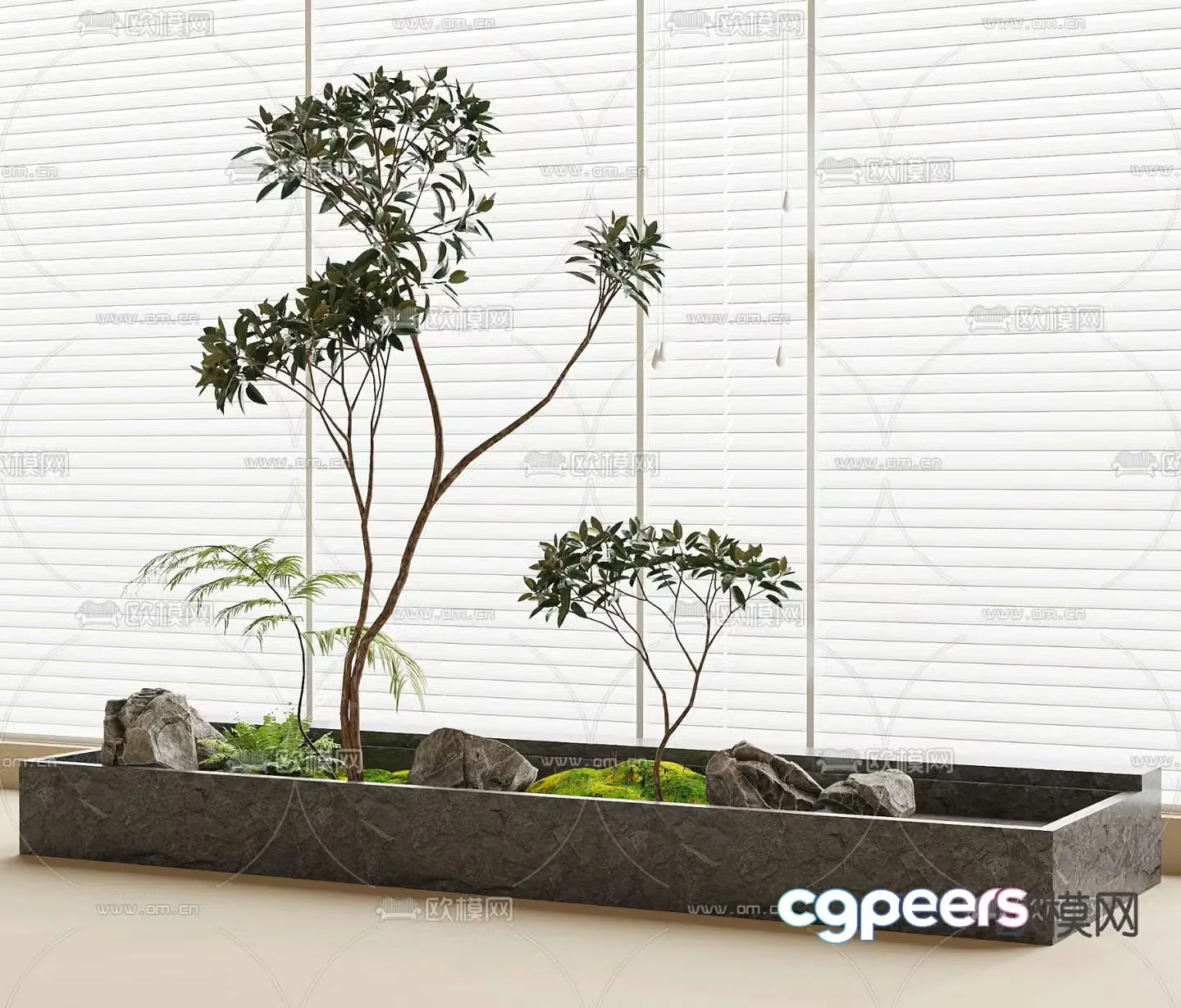 Indoor landscaping landscape tree 3d model