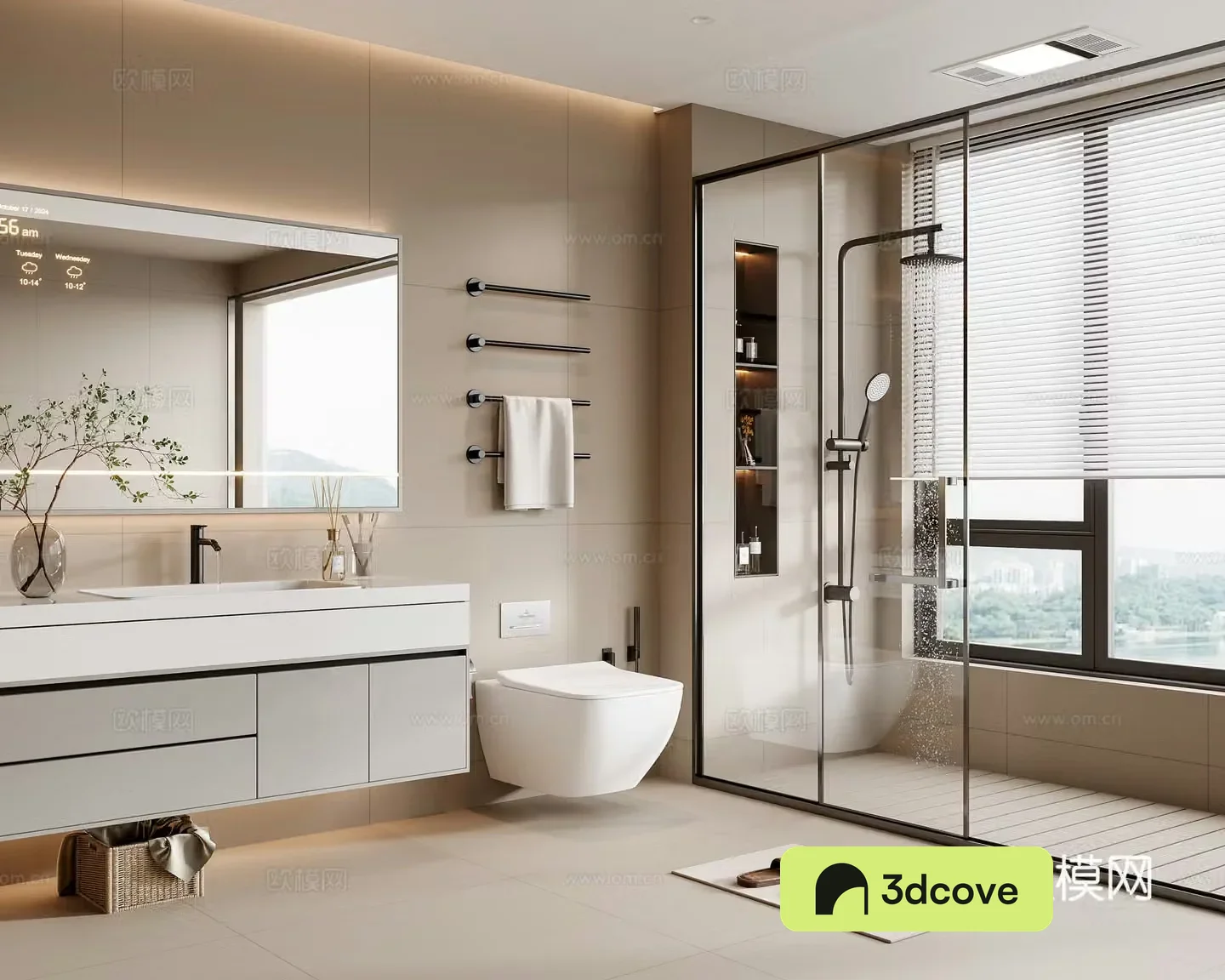 Creamy style bathroom