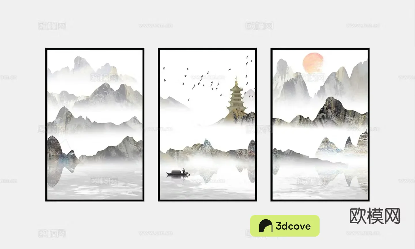 New Chinese style decorative painting landscape painting hanging painting