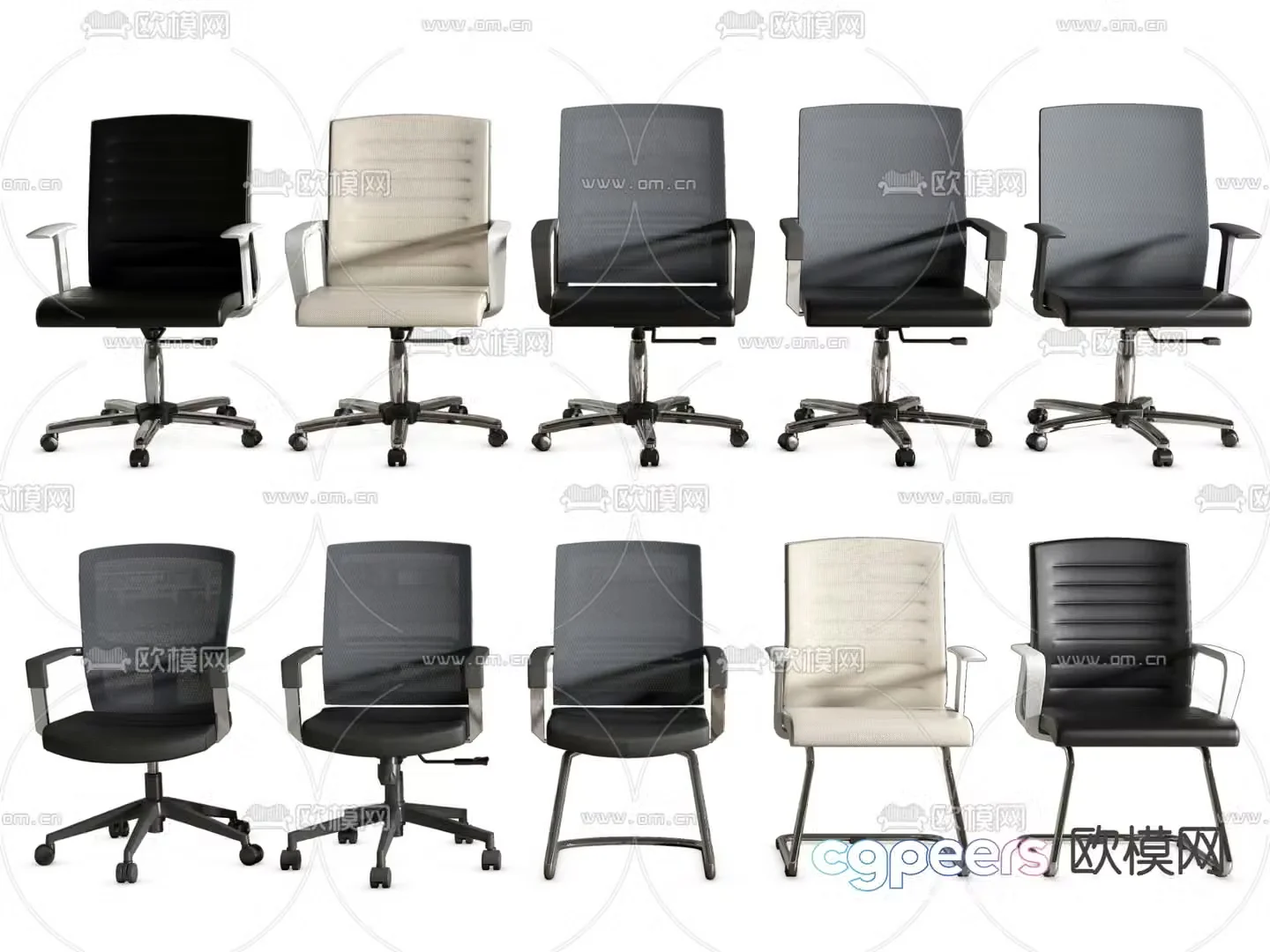 Office chair training chair staff chair 3d model