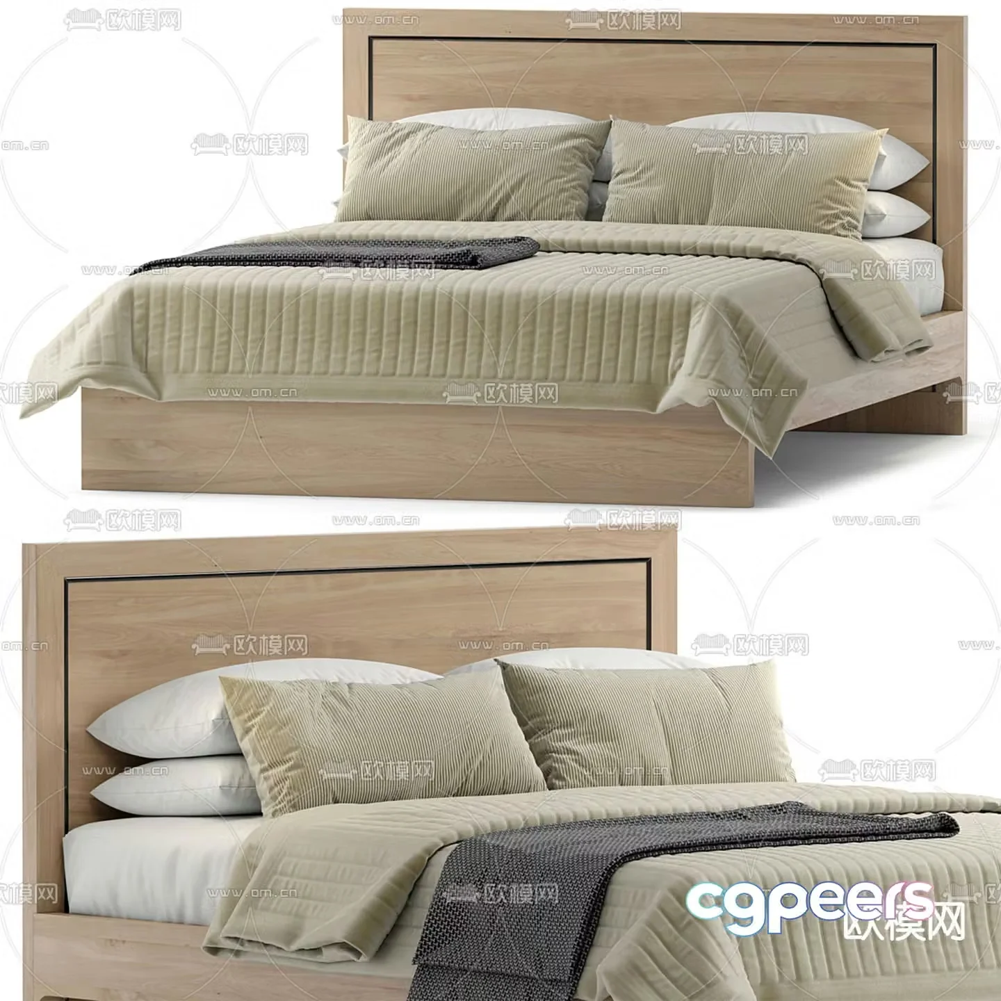 Westelm Hartford double bed 3d model