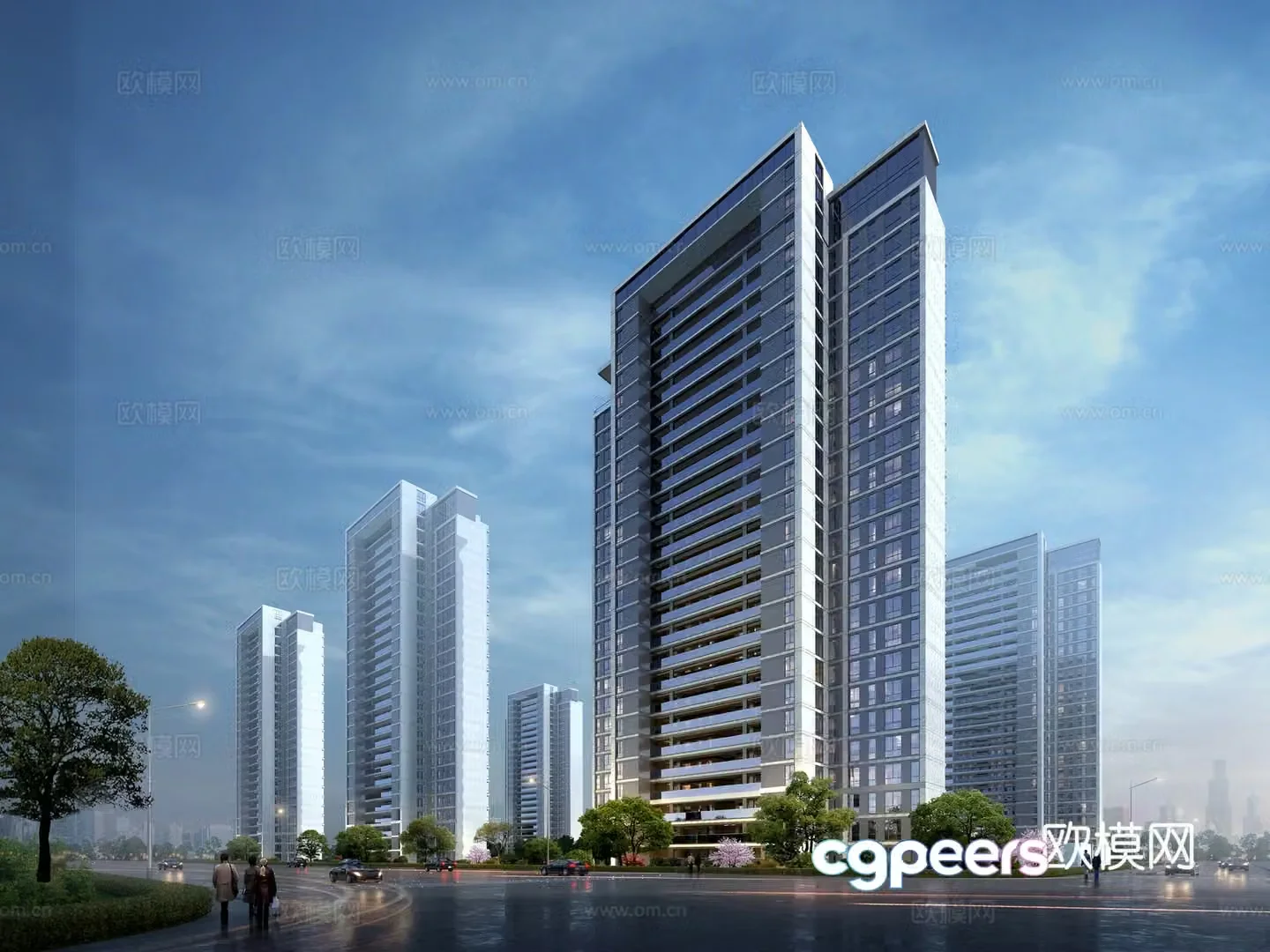 Office building exterior 3d model