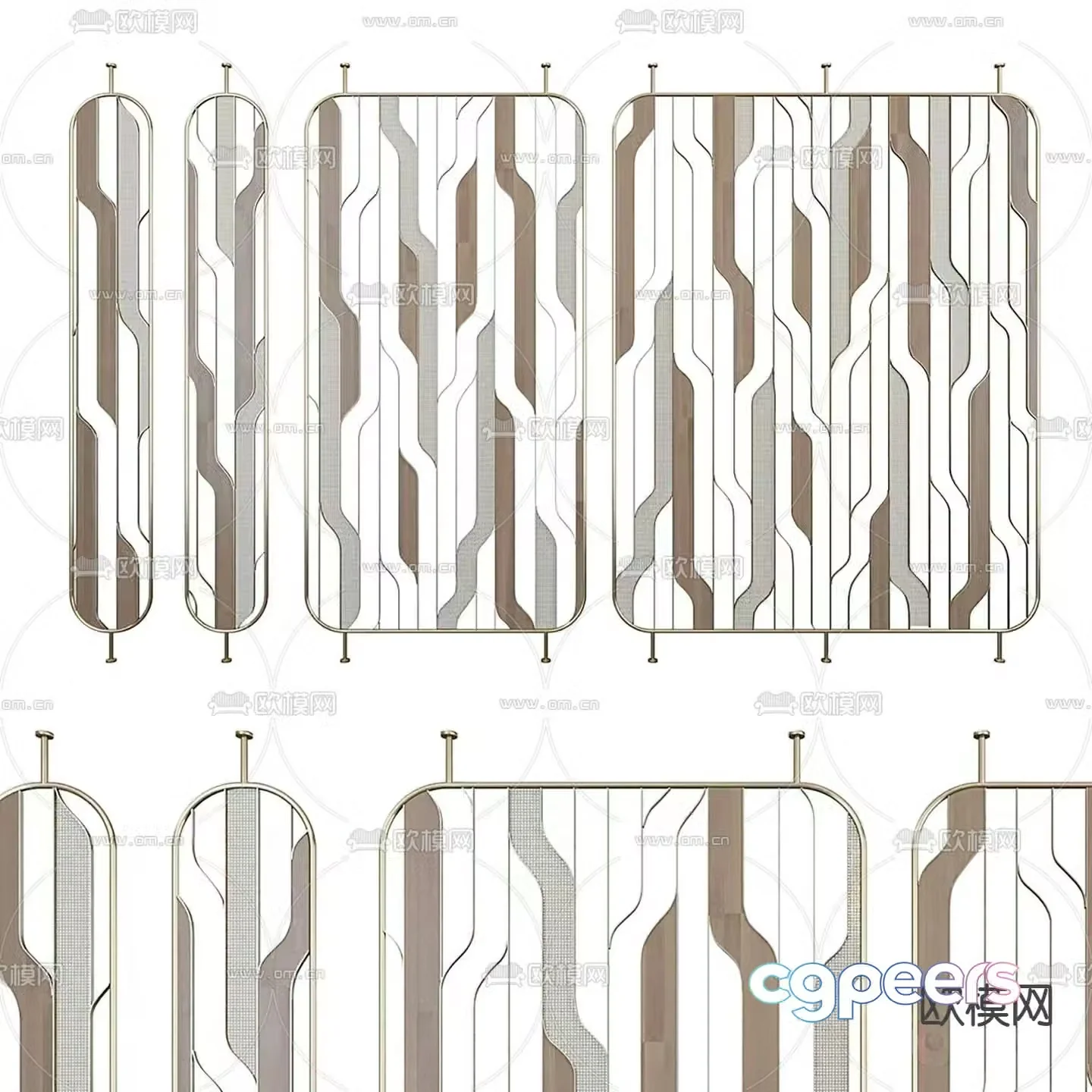 Light luxury screen hollow partition 3D model