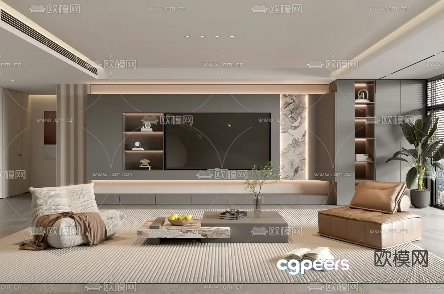 Modern living room 3d model