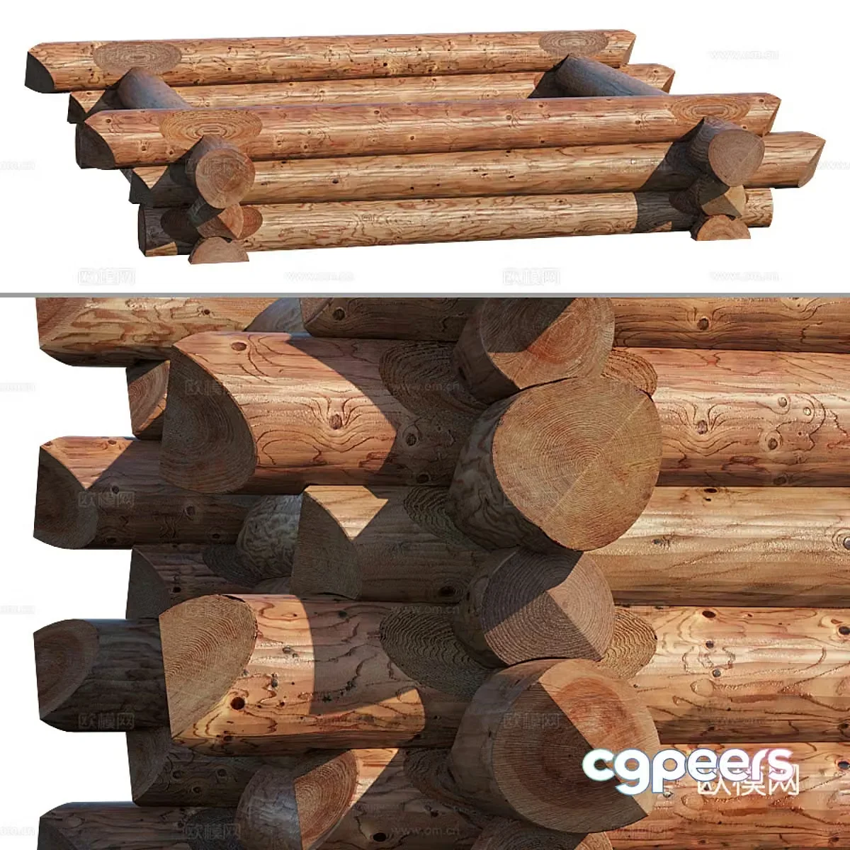 3D model of wood building components
