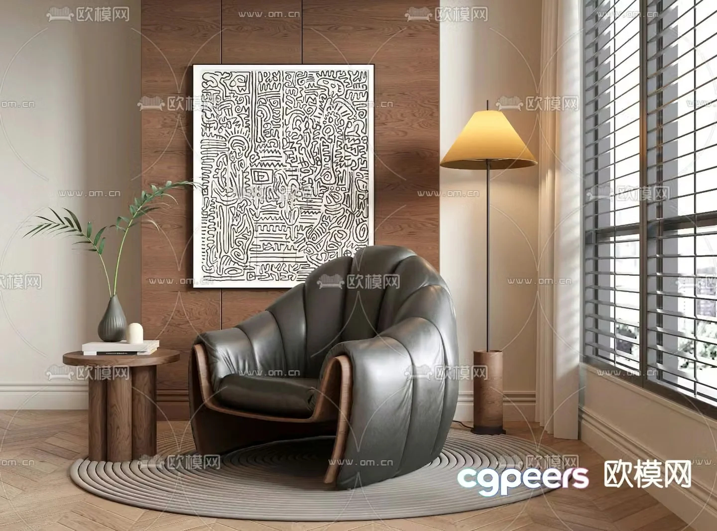 Medieval style leisure chair sofa chair 3d model