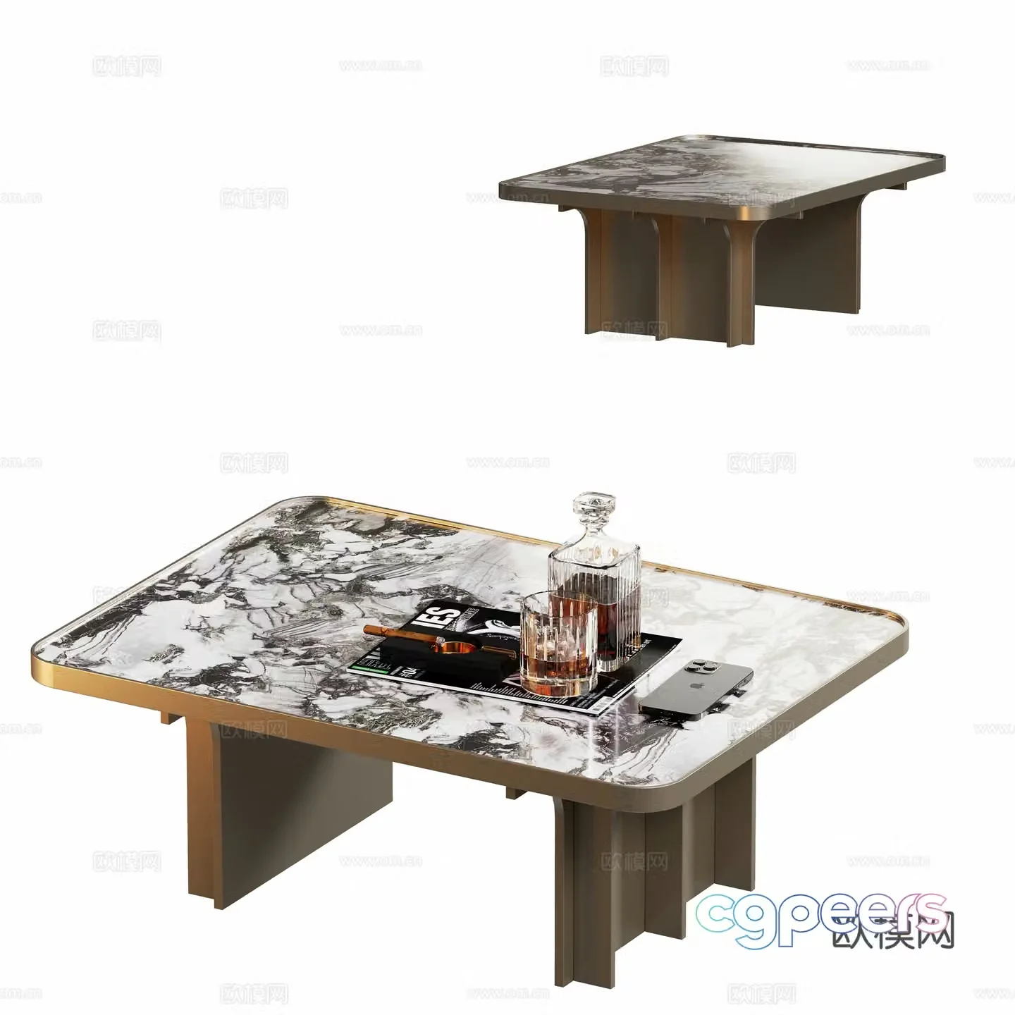 Modern marble coffee table 3d model