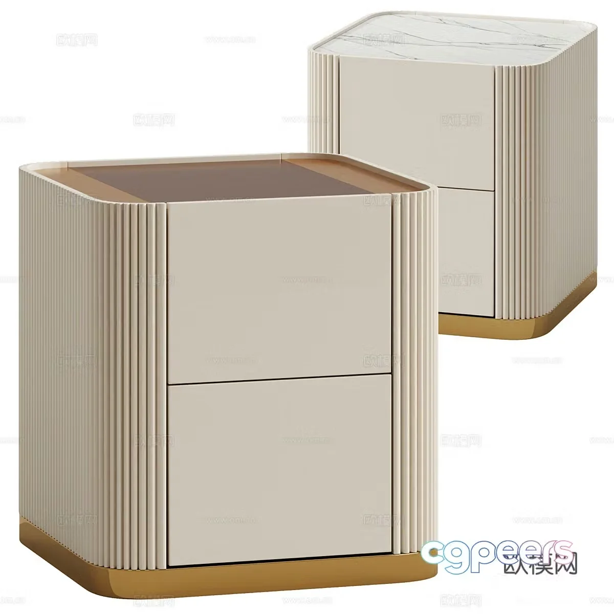 Modern Italian light luxury Board nightstand 3D model