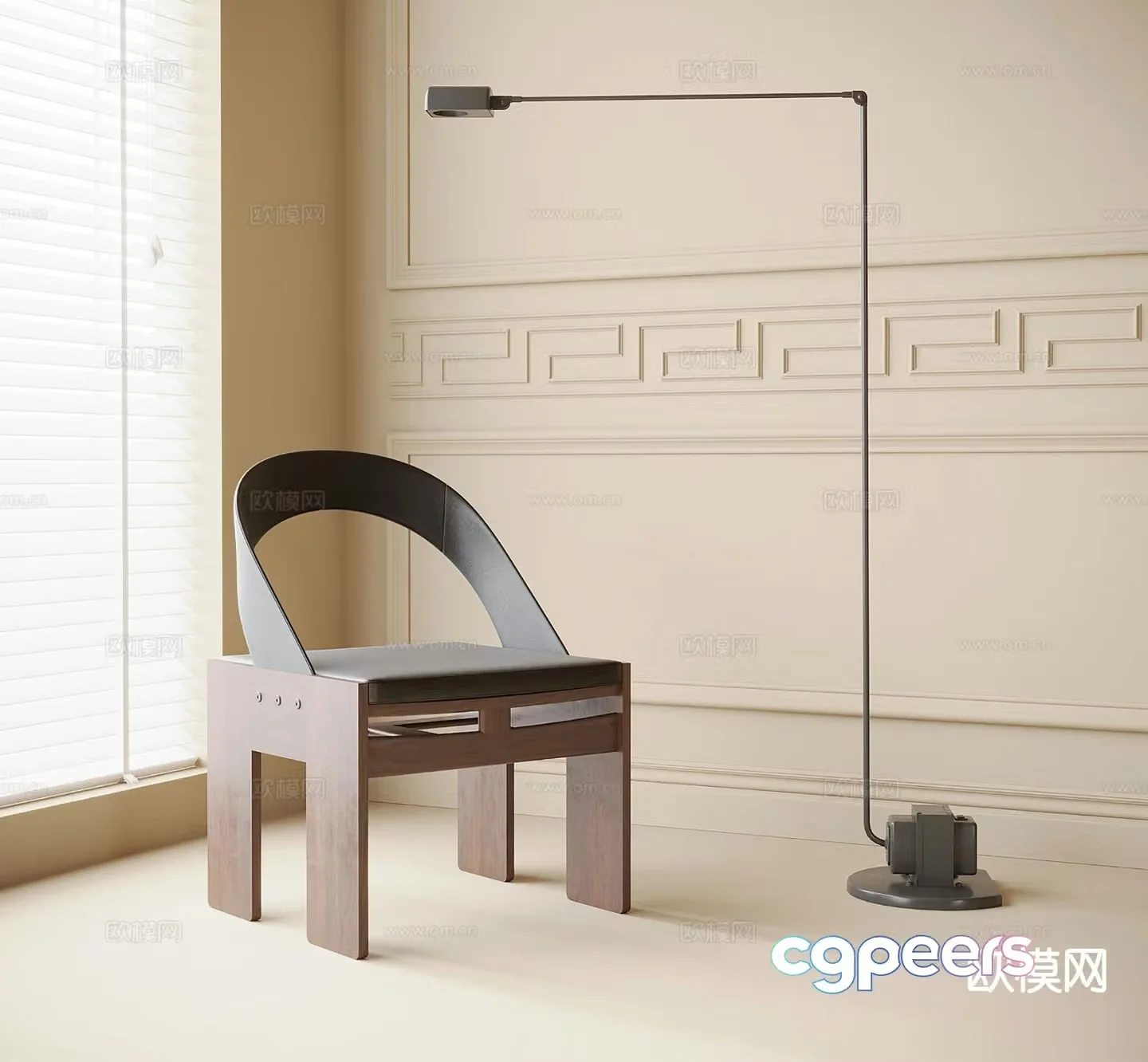 Modern single chair chair dining chair 3d model
