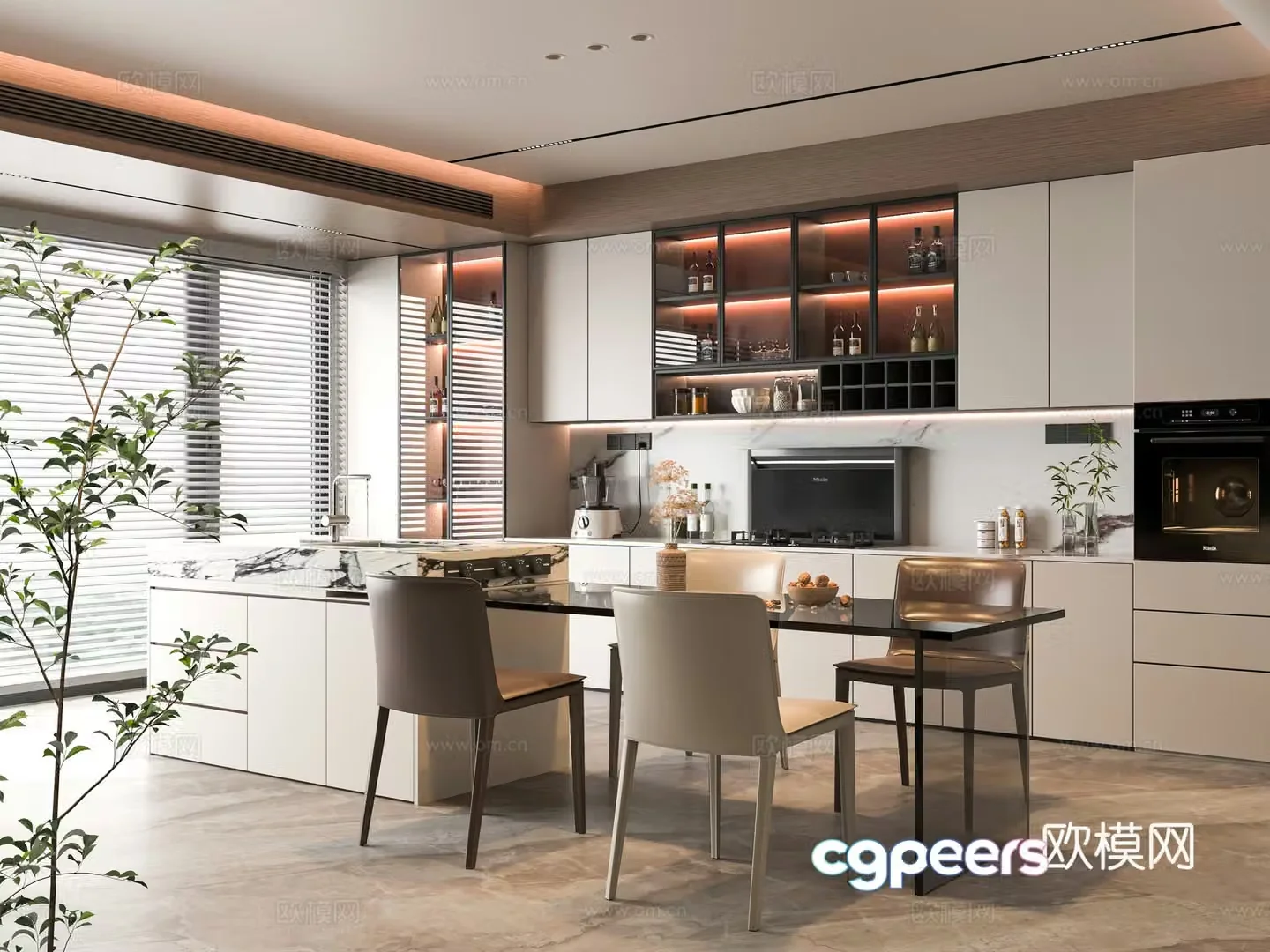 Modern restaurant 3d model