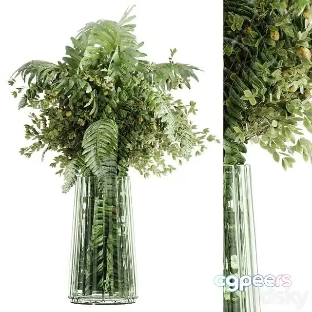 3ds Max Free – plant bouquet inserted into a glass 03