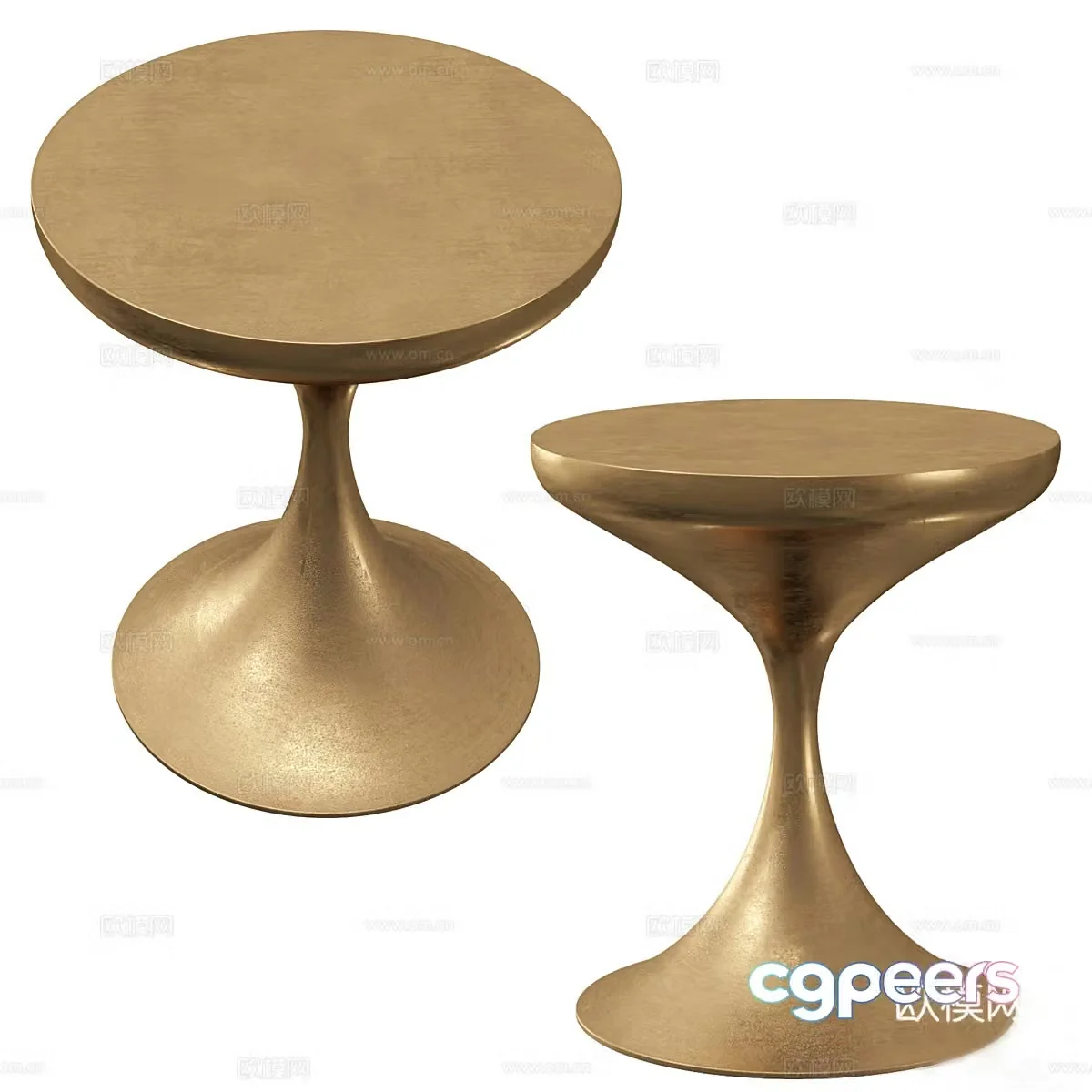Modern corner table round table side table 3D model