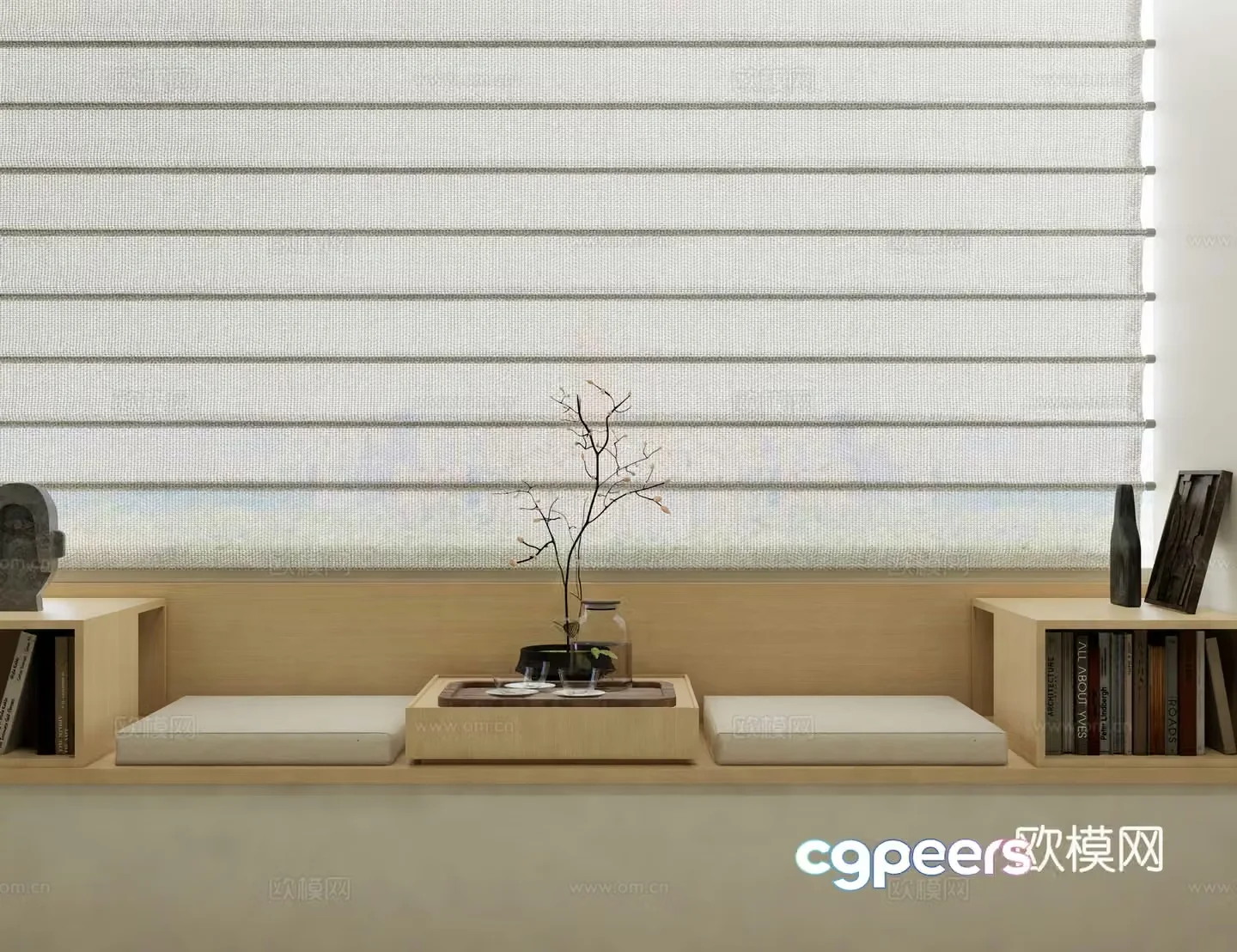 Modern bay window cabinet bay window sill 3d model