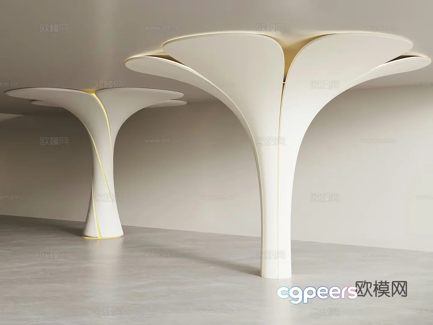 Modern shaped column 3D model