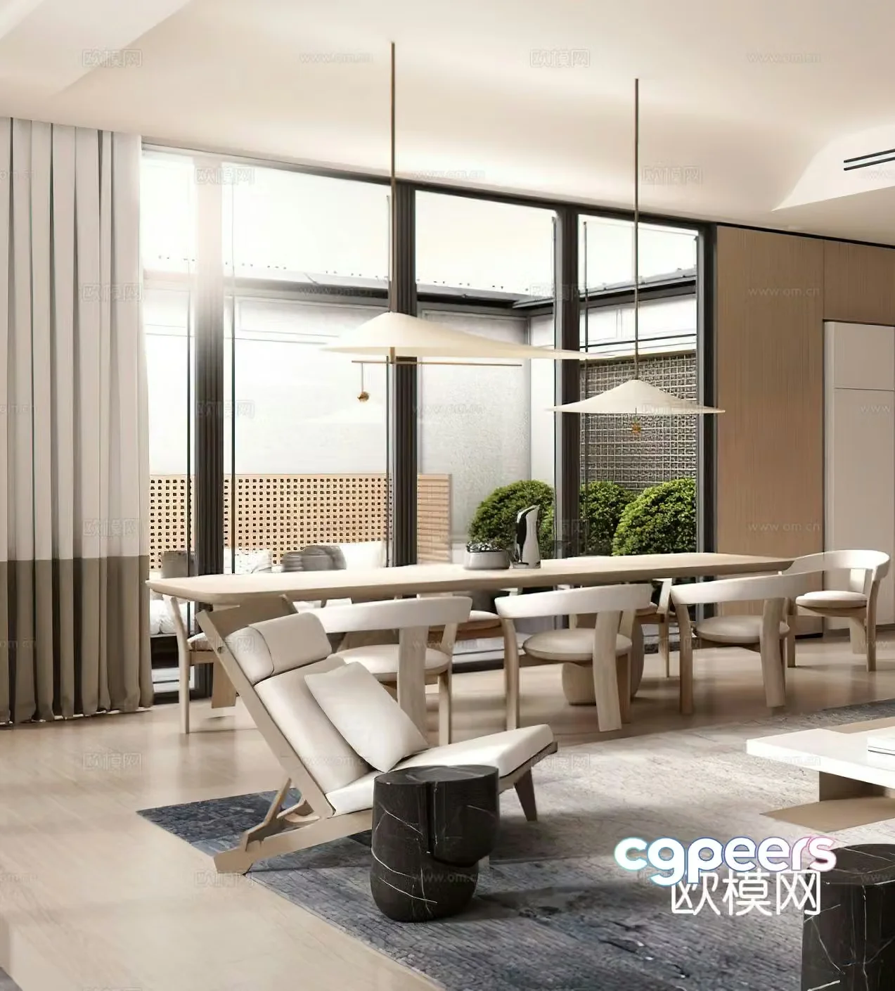 Medium style leisure chairs dining table new Chinese style leisure chairs waji leisure chairs 3D model