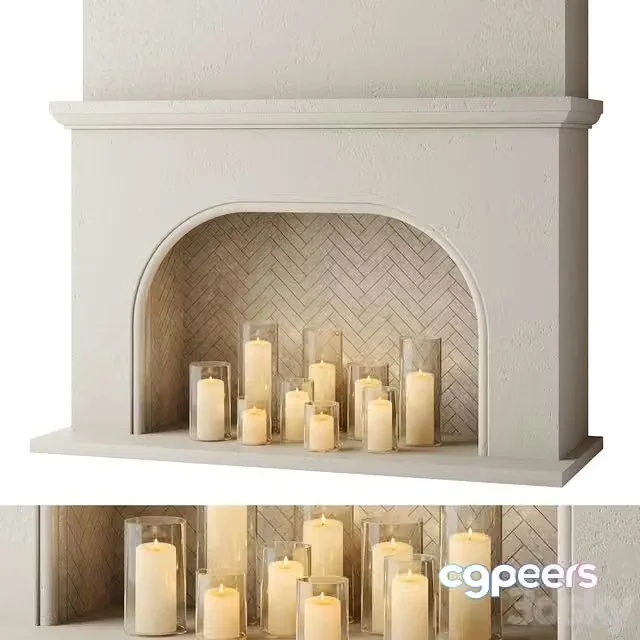 3ds Max Free – Fireplace with candles