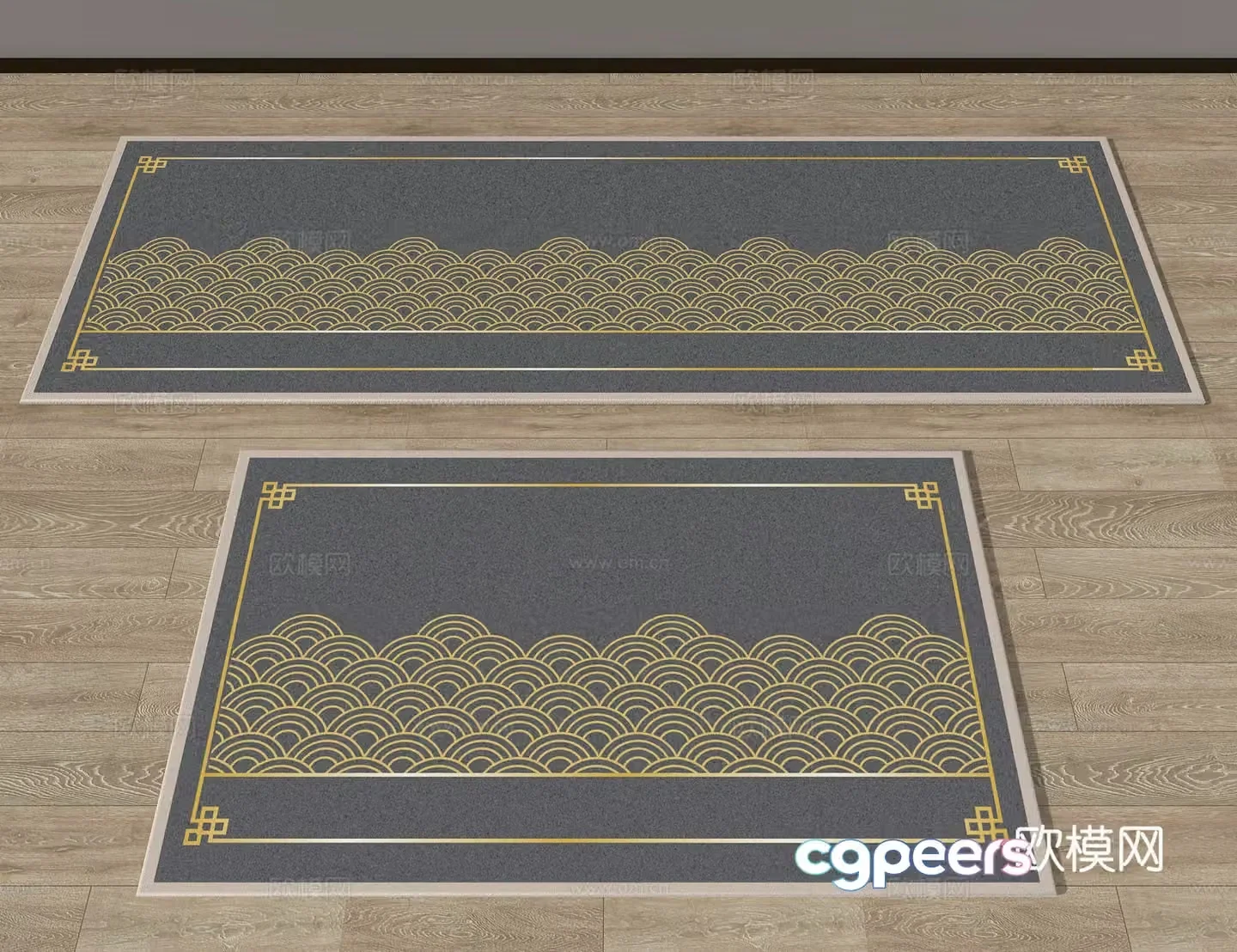 New Chinese carpet Hotel carpet 3D model