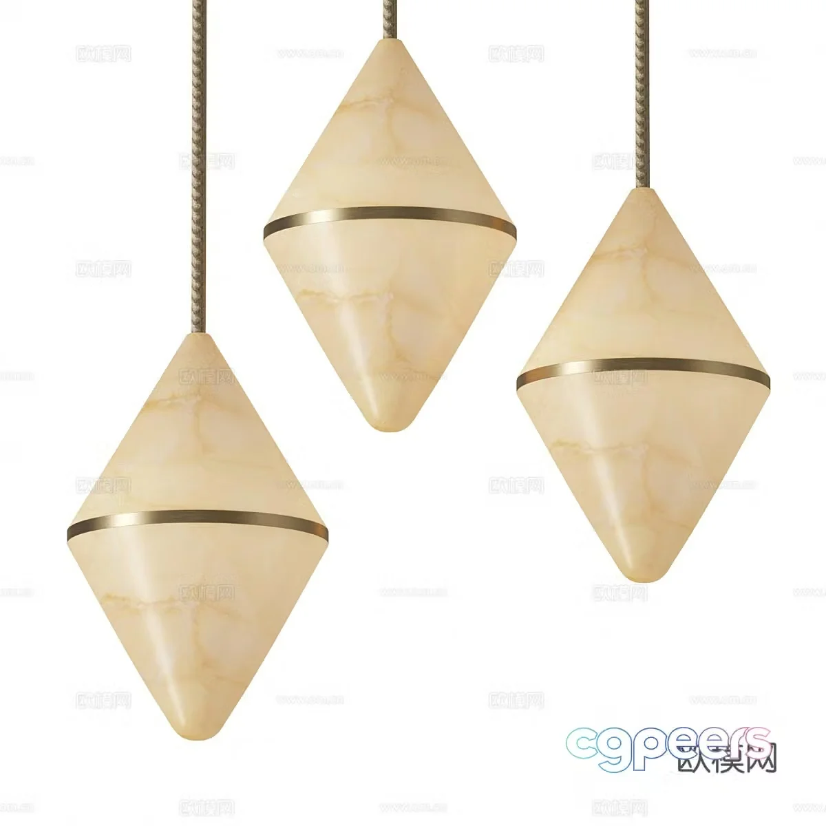 New Chinese style light luxury decorative chandelier 3D model