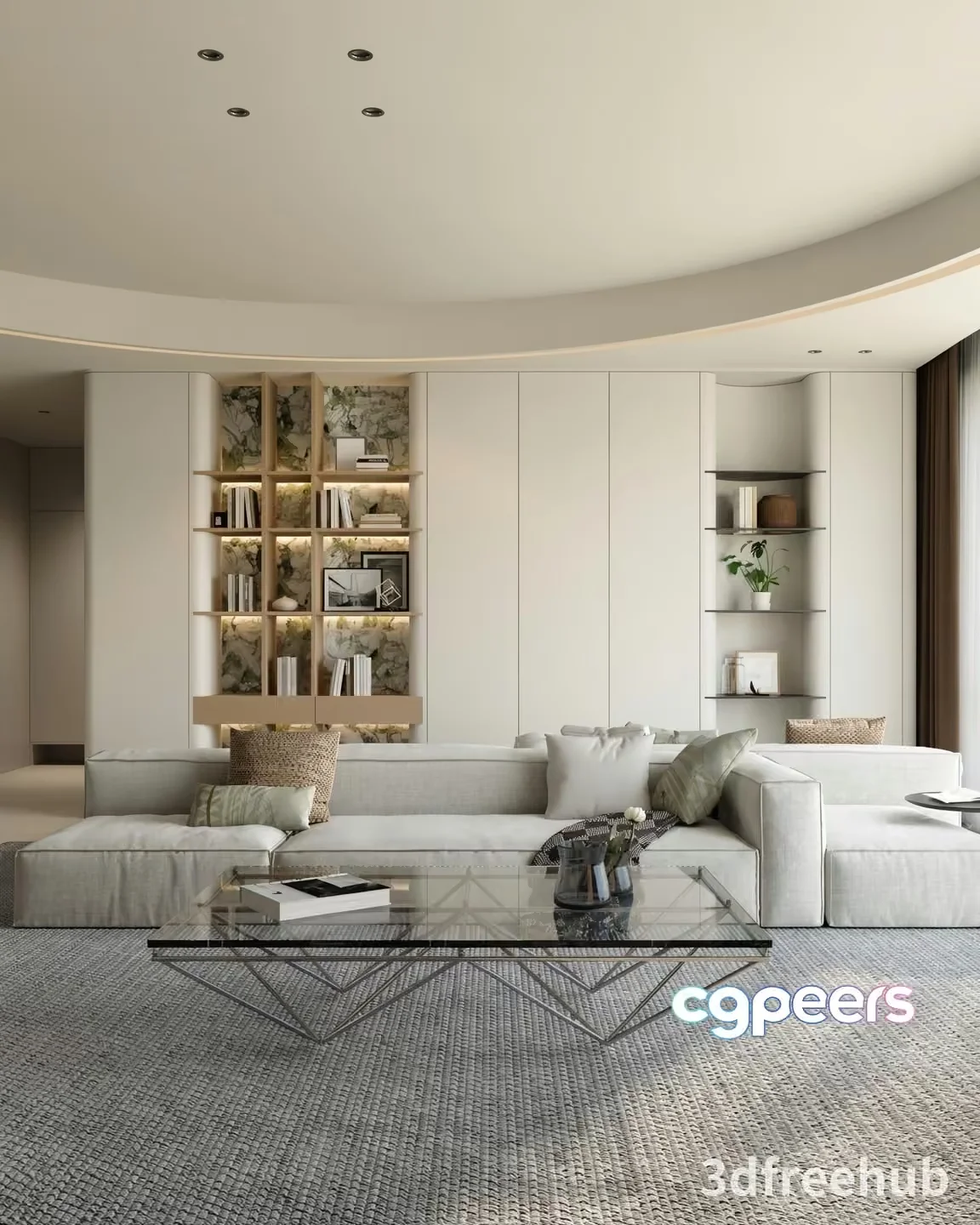 Modern Living Room 3D Model – 21504 – VRAY Render