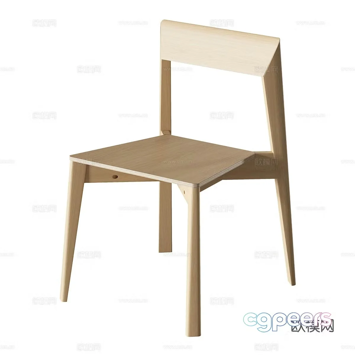 Nordic simple chair chair simple chair stool dining chair 3d model