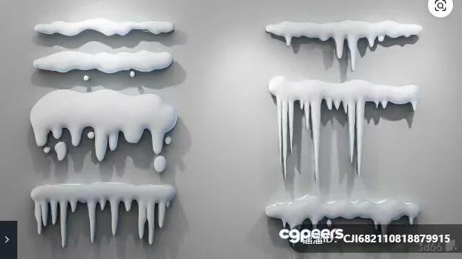 Snow And Icicles 3D Model – 8988 – VRAY Render