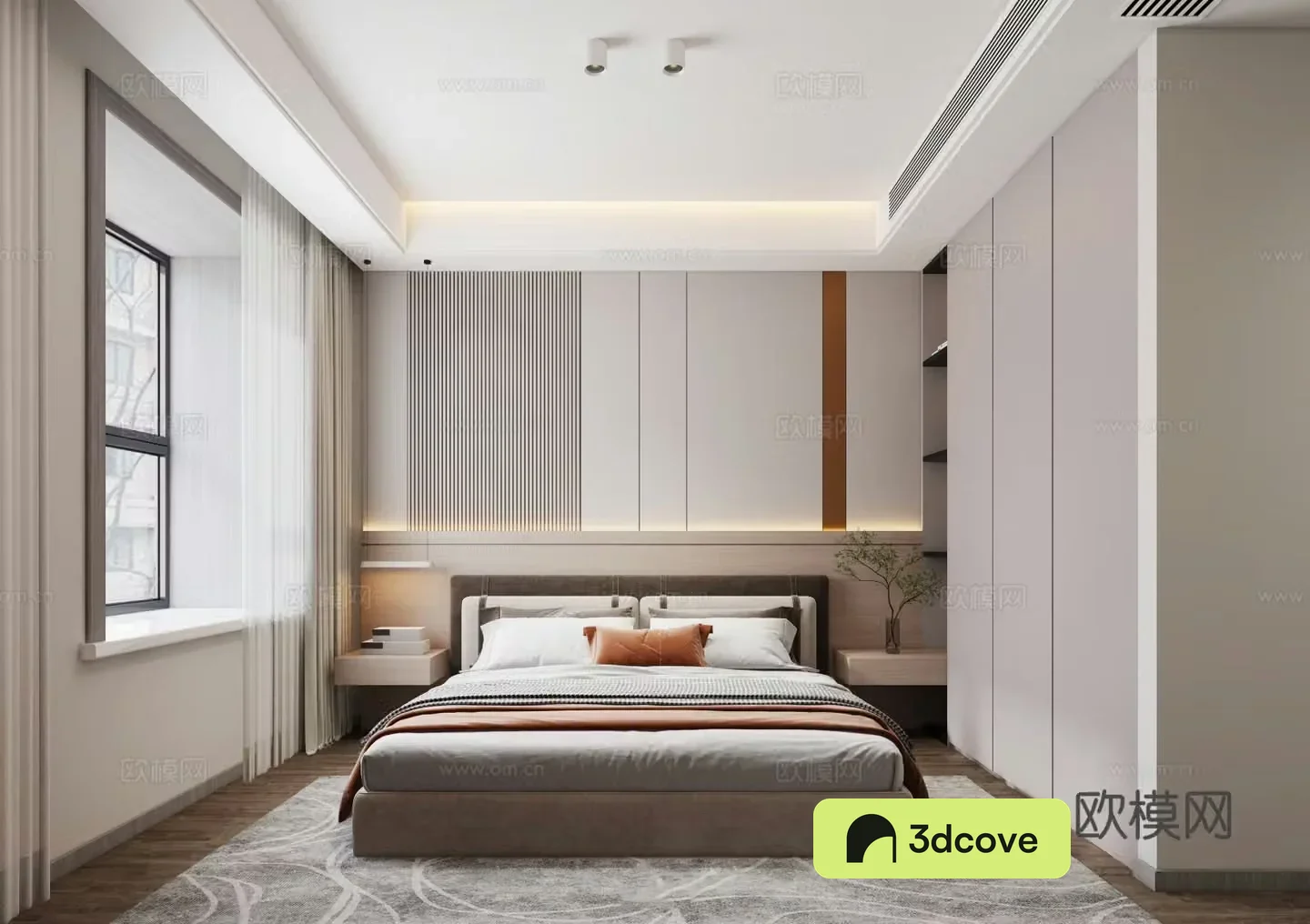 Modern minimalist bedroom