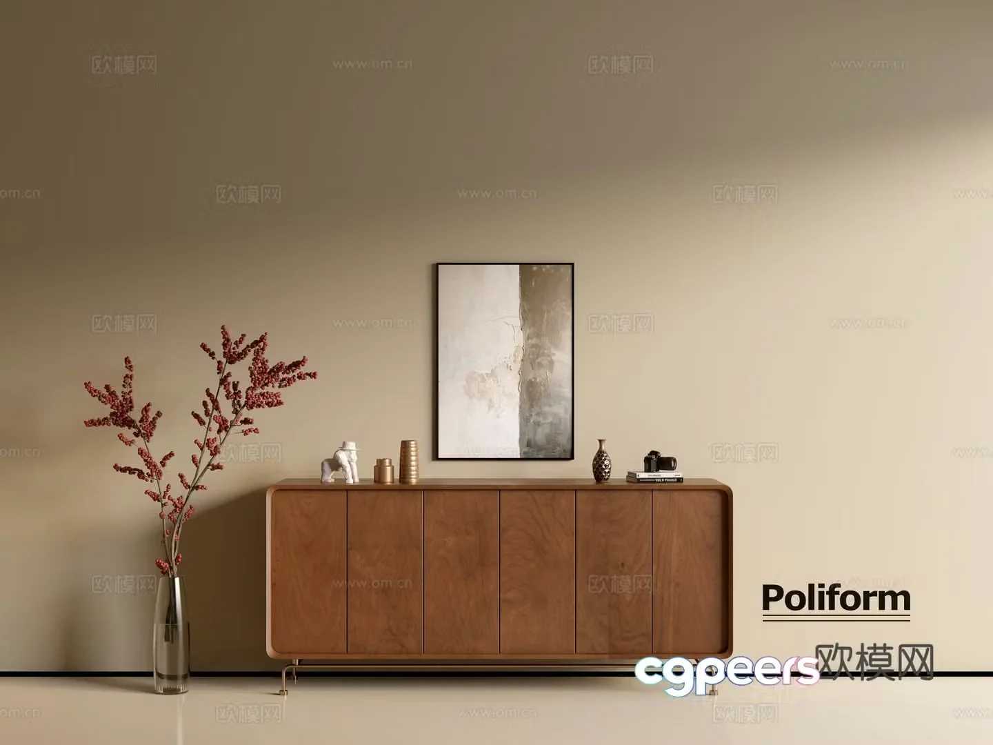 Modern wood grain cabinet ins wind minimalist wind cabinet whole cabinet sideboard balcony cabinet storage 3D model