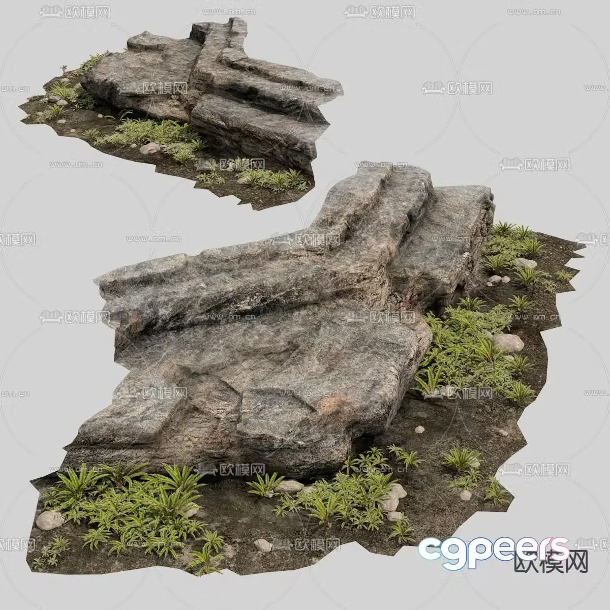 Outdoor rocks stones 3d model