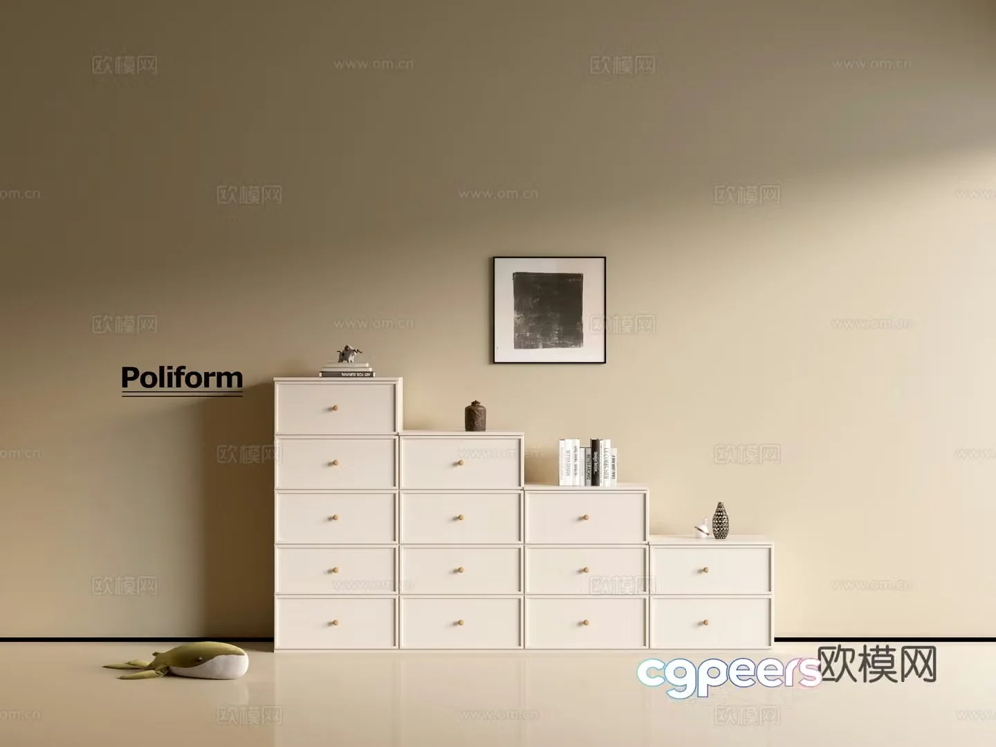 Modern cream wind chest of cabinet ins wind minimalist wind cabinet whole cabinet sideboard balcony cabinet 3d model
