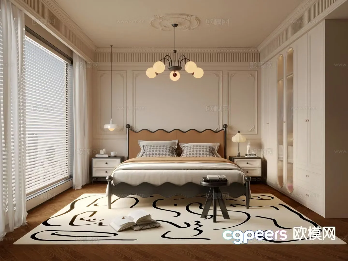 French bedroom master bedroom 3d model