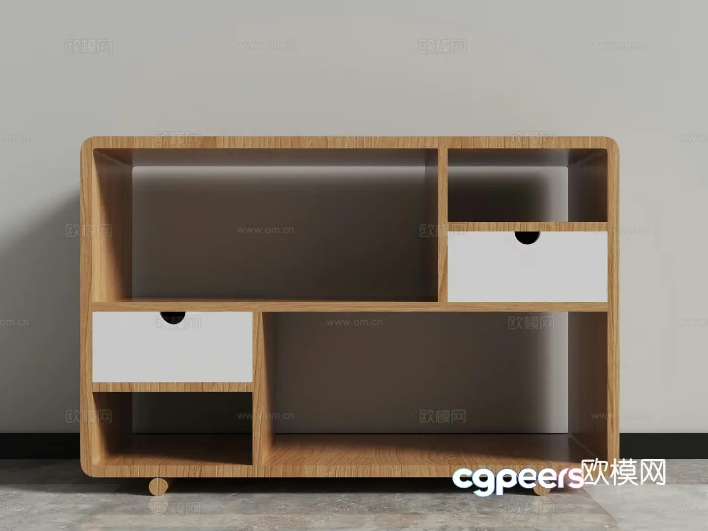 Log entrance cabinet storage cabinet 3d model