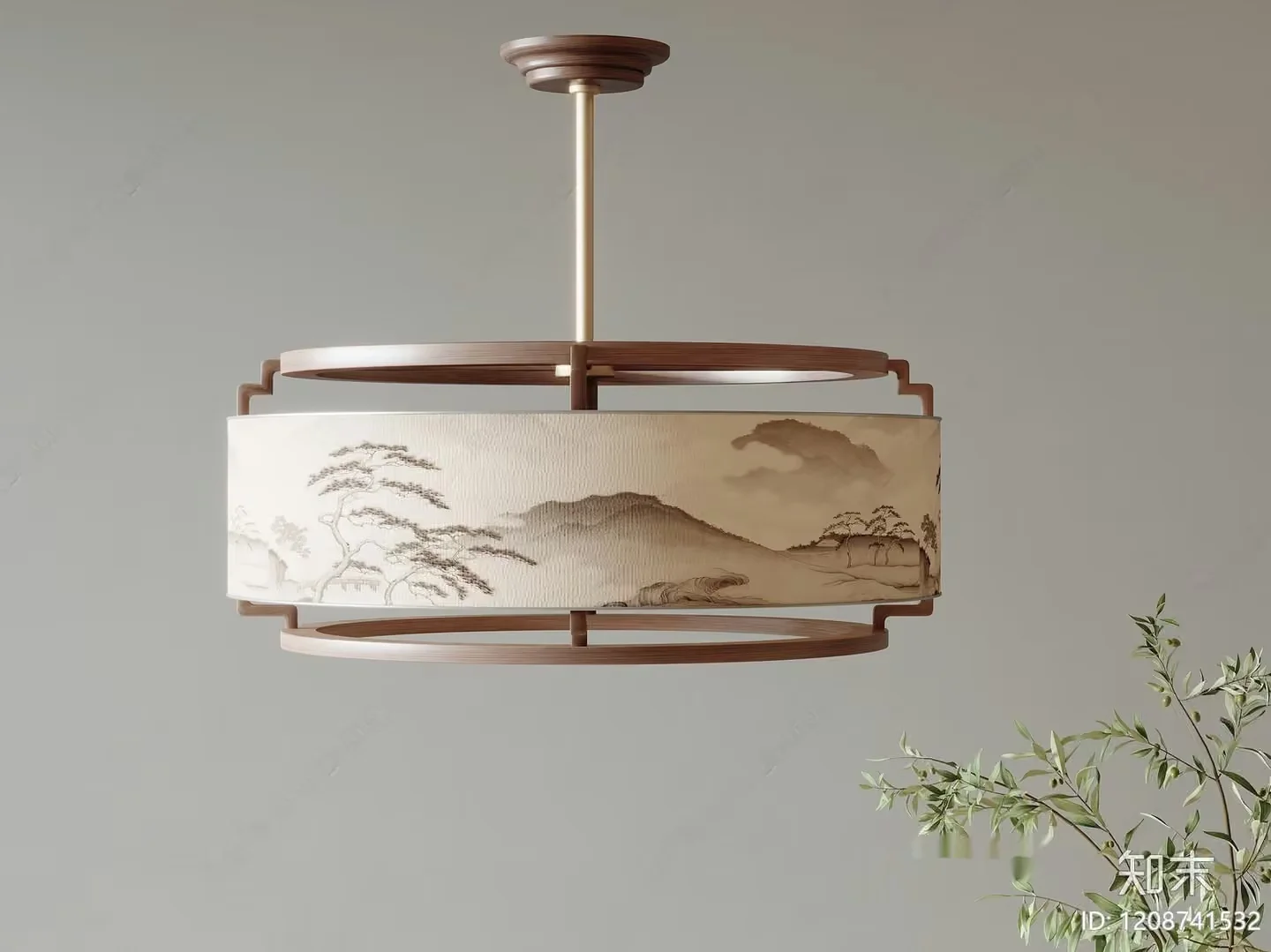 Gold Light Fixture 3D Model – 1355 – VRAY Render