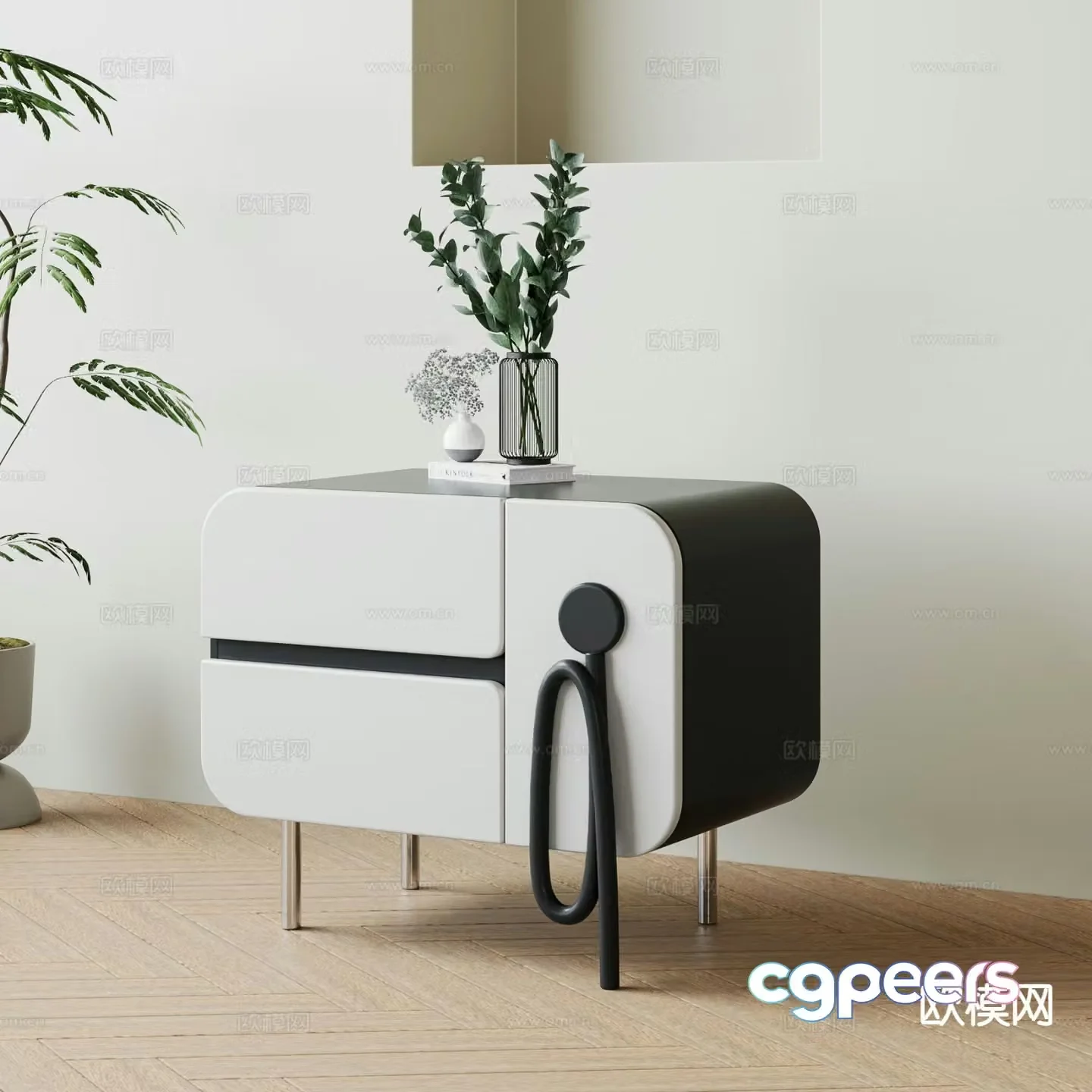 Modern bedside table 3d model