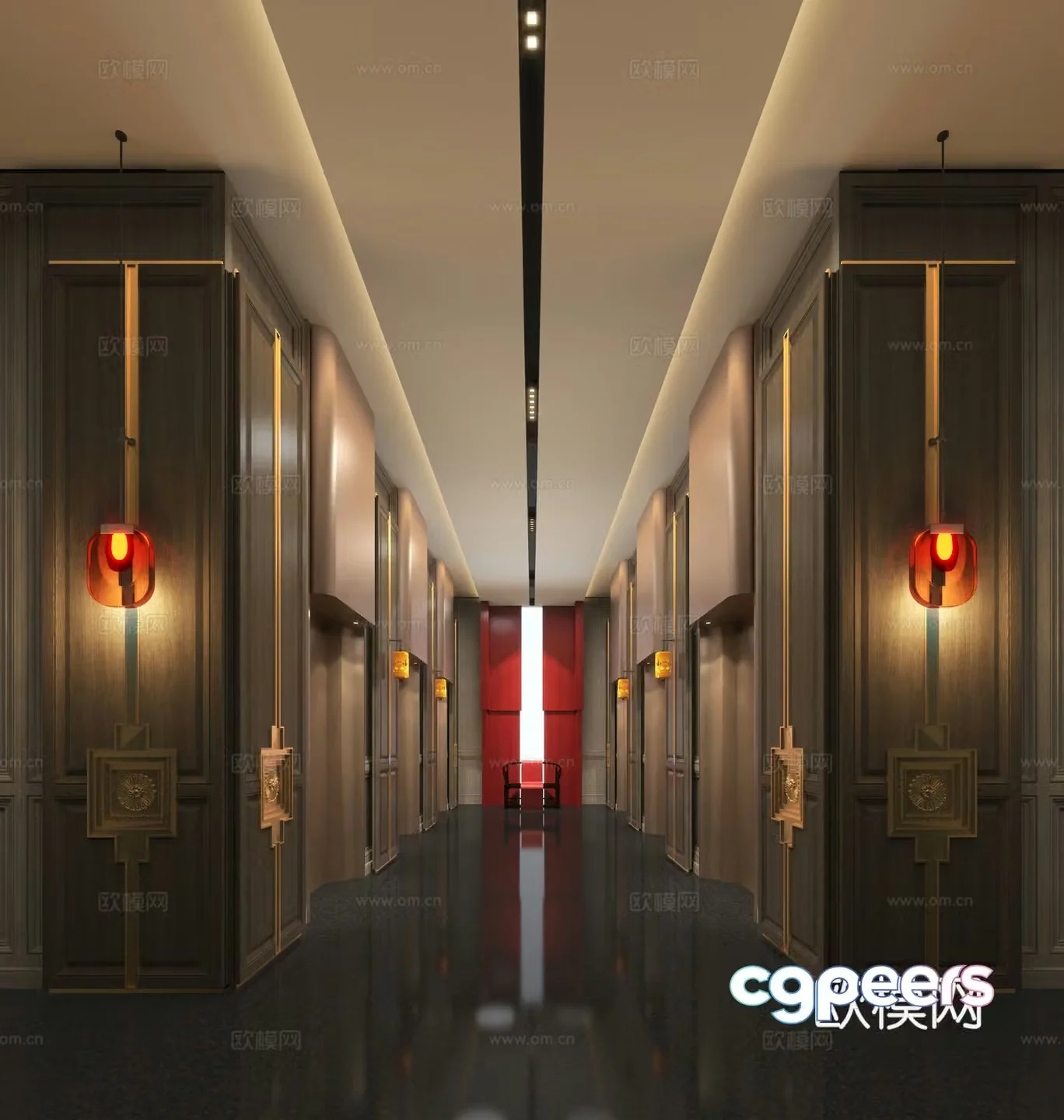 New Chinese hotel elevator hall Hotel elevator hall Club elevator hall Club elevator hall Elevator hall Elevator 3D model