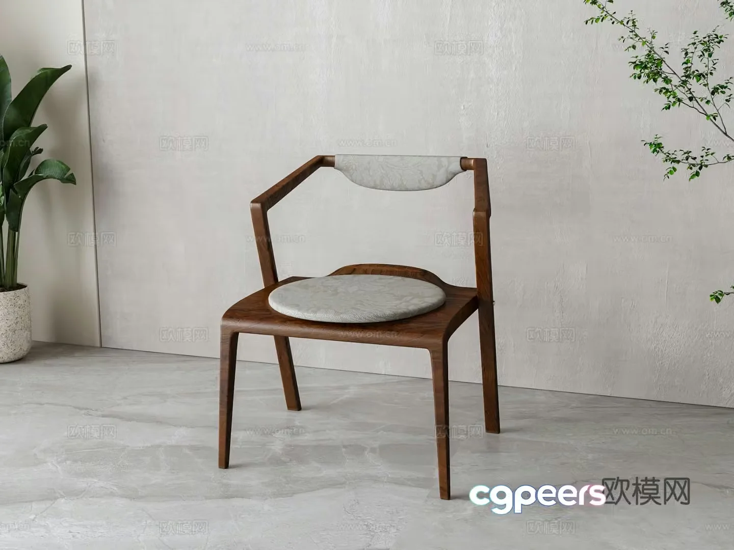 New Chinese style single chair 3d model