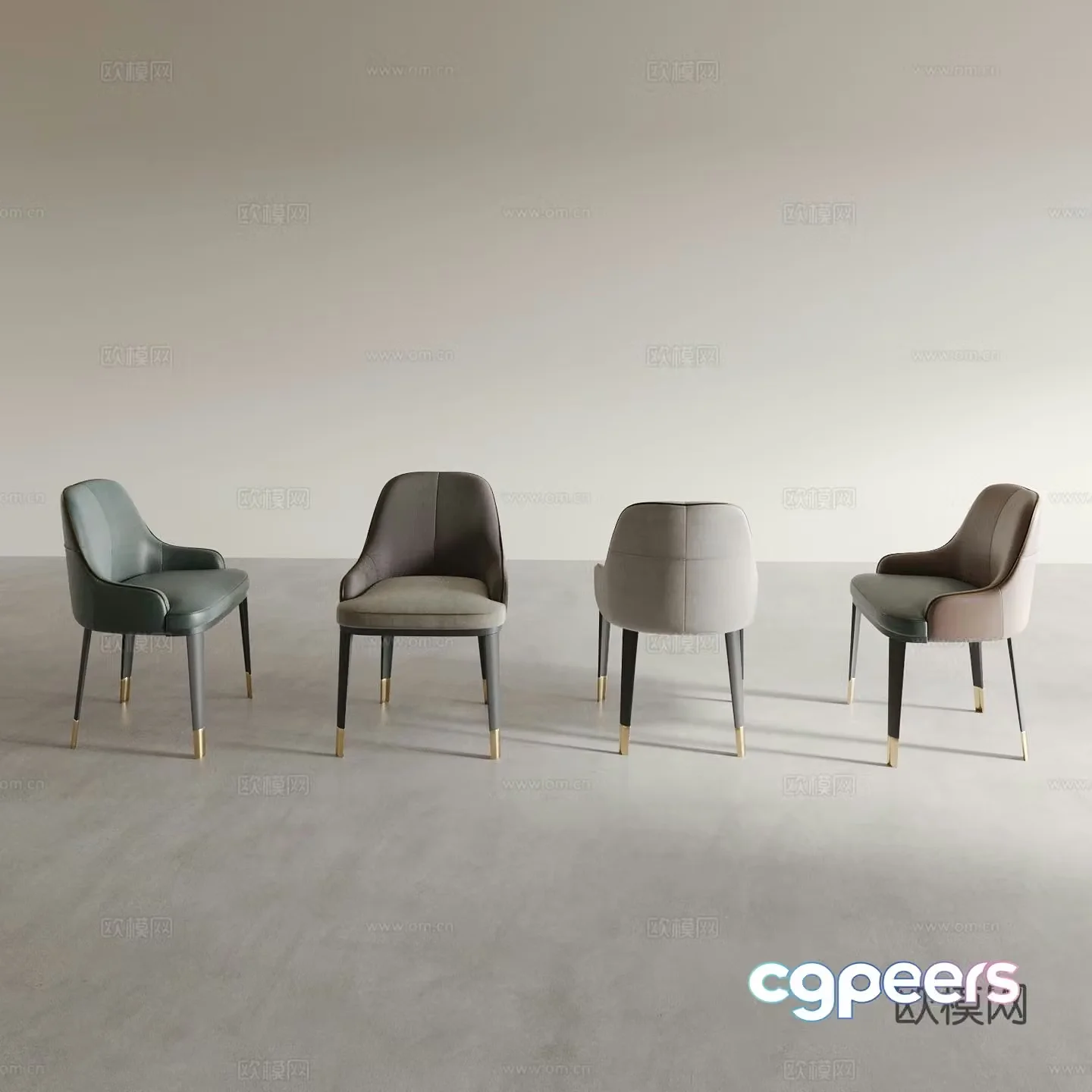 leather chair dining chair 3d model