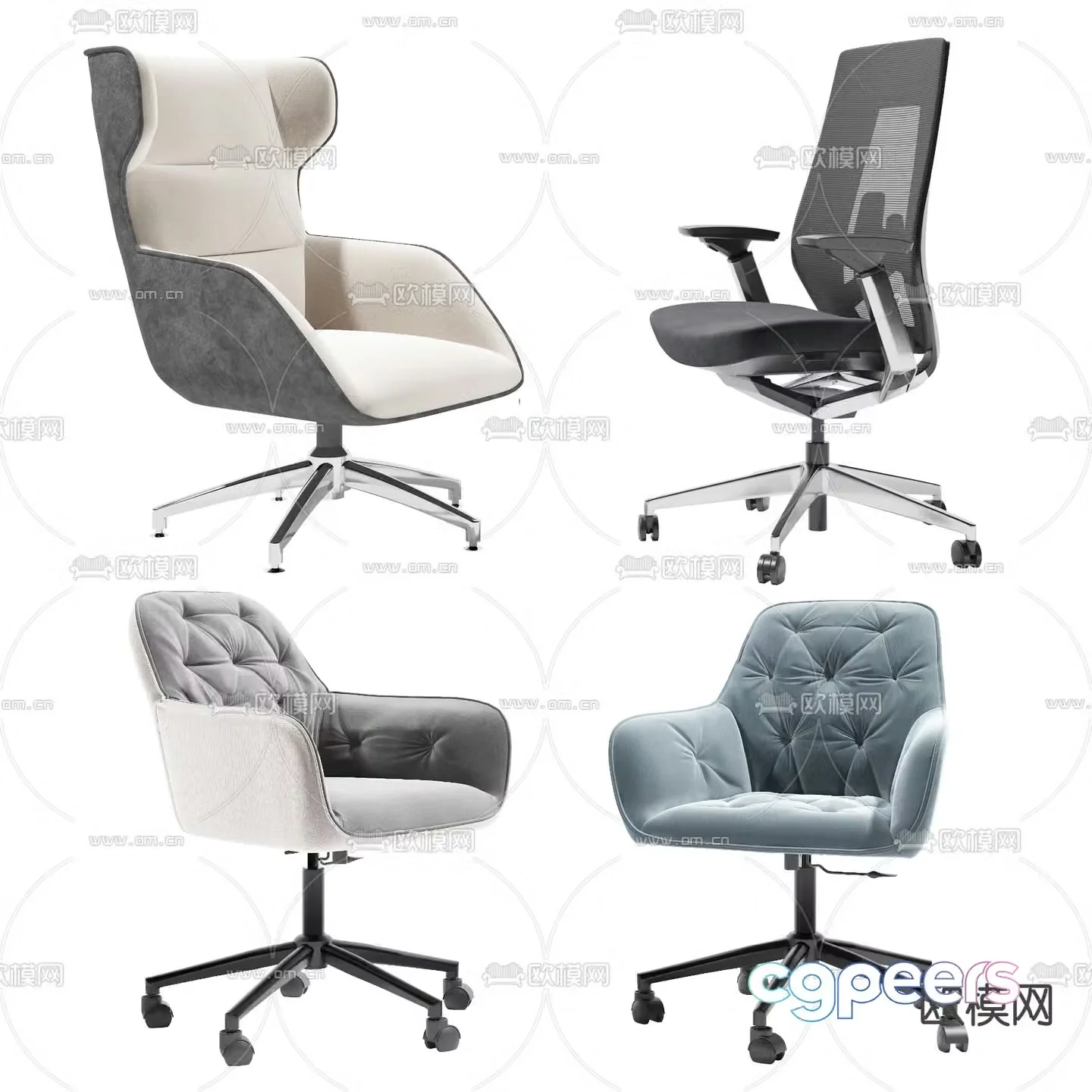 Office chair training chair staff chair 3d model