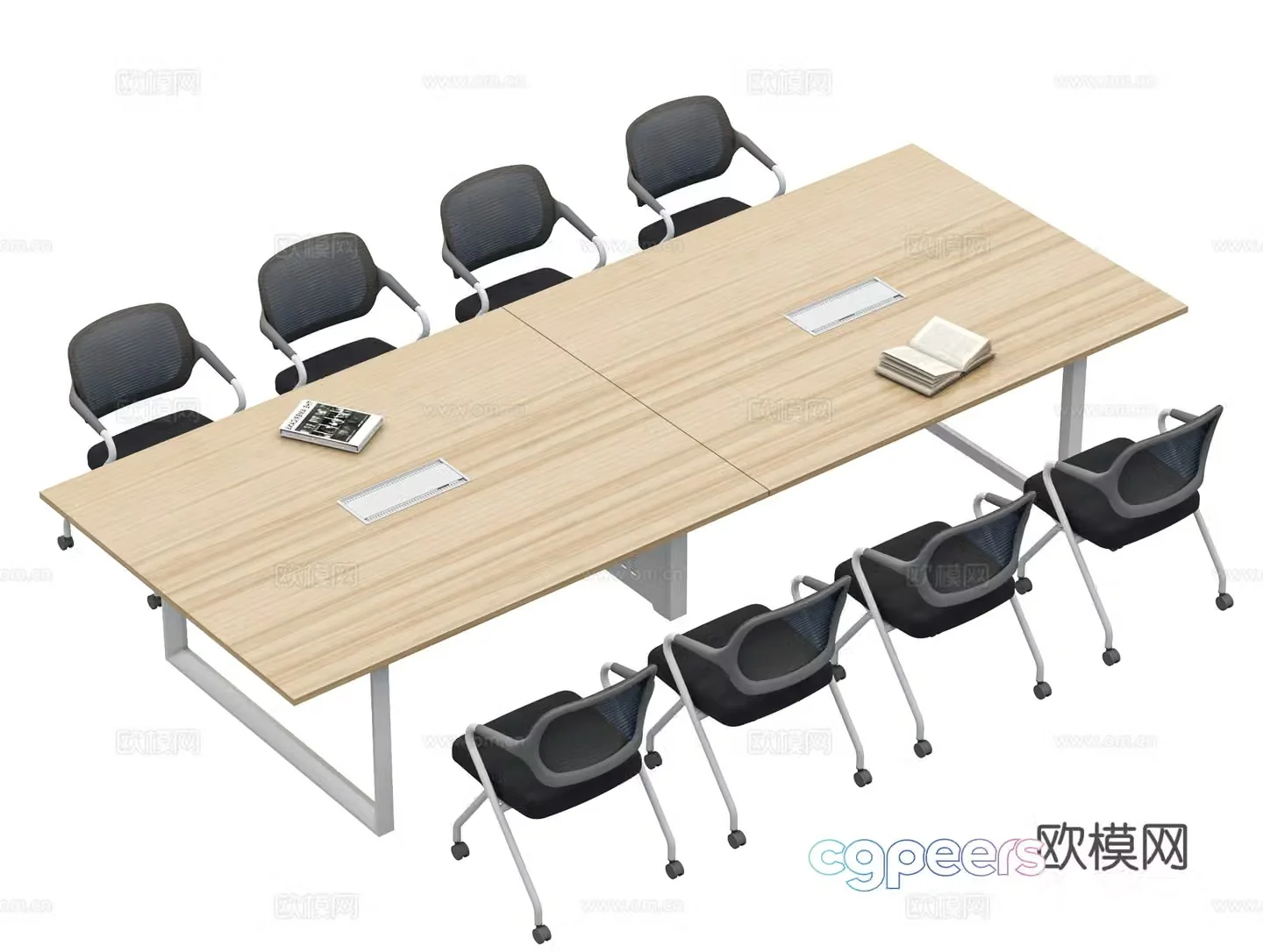 Modern office desk chair conference table negotiation table office desk folding chair conference chair training table 3d model