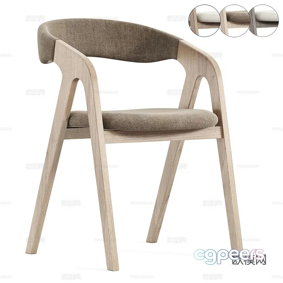 Modern chair dining chair single chair 3d model