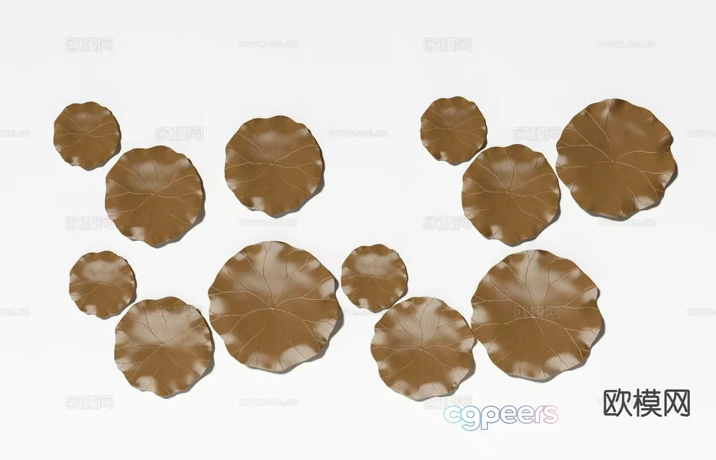 New Chinese style lotus leaf wall decoration 3d model